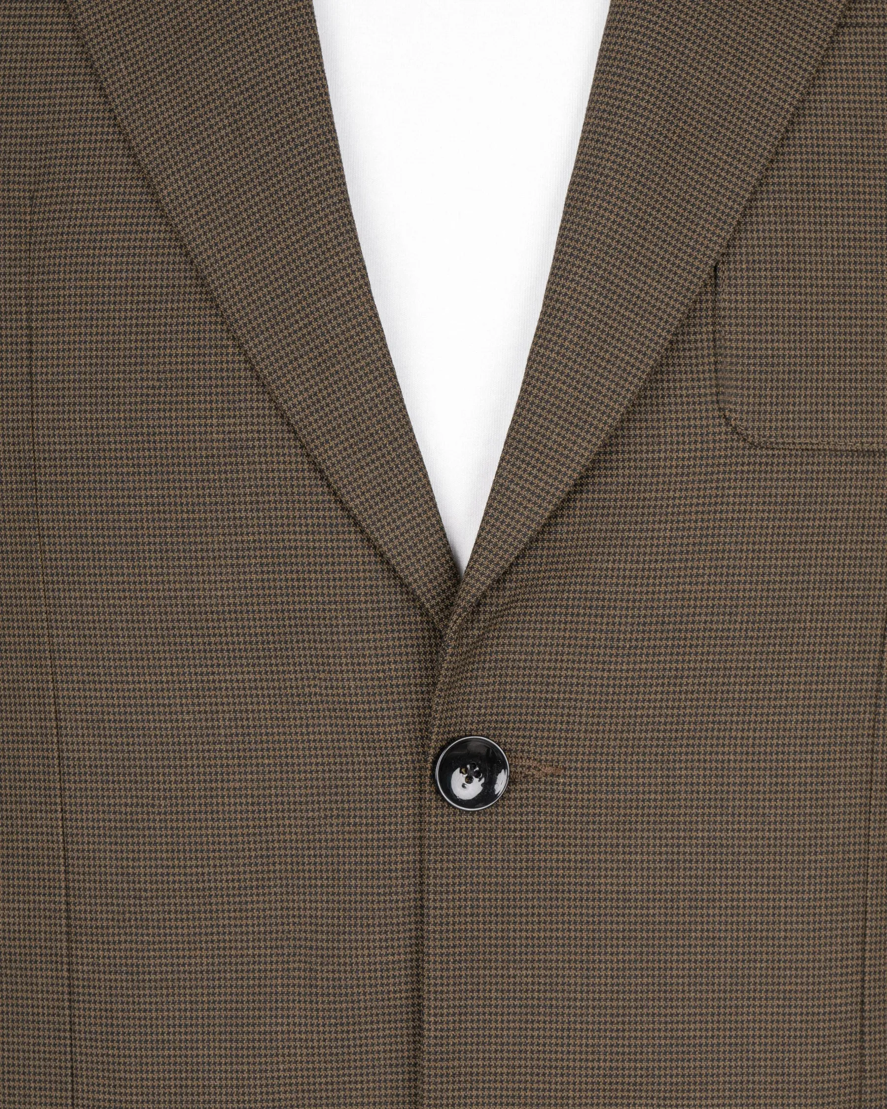 Coffee Brown Hounstooth Wool Rich Sports Suit sold by French Crown product image thumbnail 5