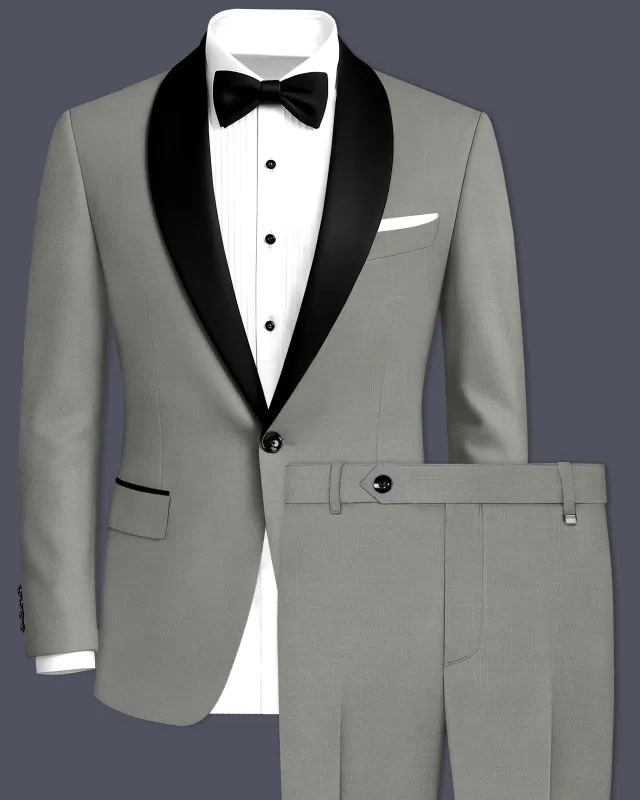 Verdure-Sage Green Wool Rich Tuxedo Slight Stretch Suits made by French Crown