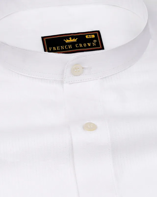 Bright White Dobby Textured Premium Giza Cotton Shirt sold by French Crown