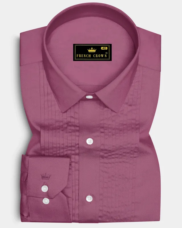 Stelloro-Cosmic Pink Subtle Sheen Super Soft Premium Cotton Tuxedo Dress Shirt sold by French Crown