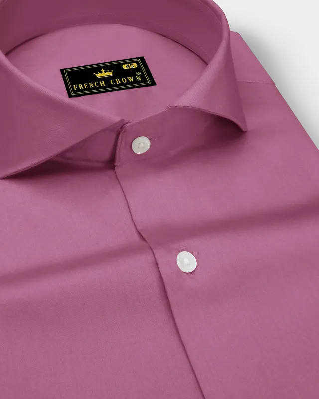 Stelloro-Cosmic Pink Subtle Sheen Super Soft Premium Cotton Cut Away Collar Dress Shirt sold by French Crown