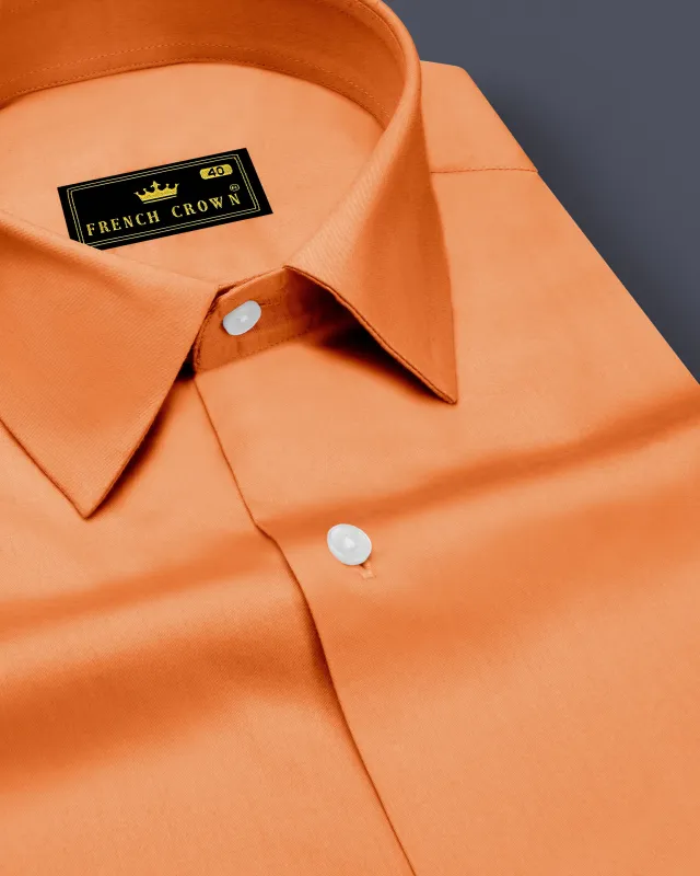 Safforo-Persian Orange Subtle Sheen Super Soft Premium Cotton Dress Shirt sold by French Crown