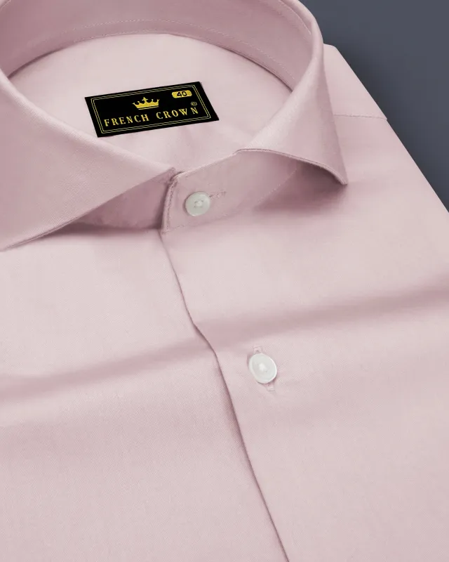 Lumivon-Silver Cream Subtle Sheen Super Soft Premium Cotton Cut Away Collar Dress Shirt sold by French Crown