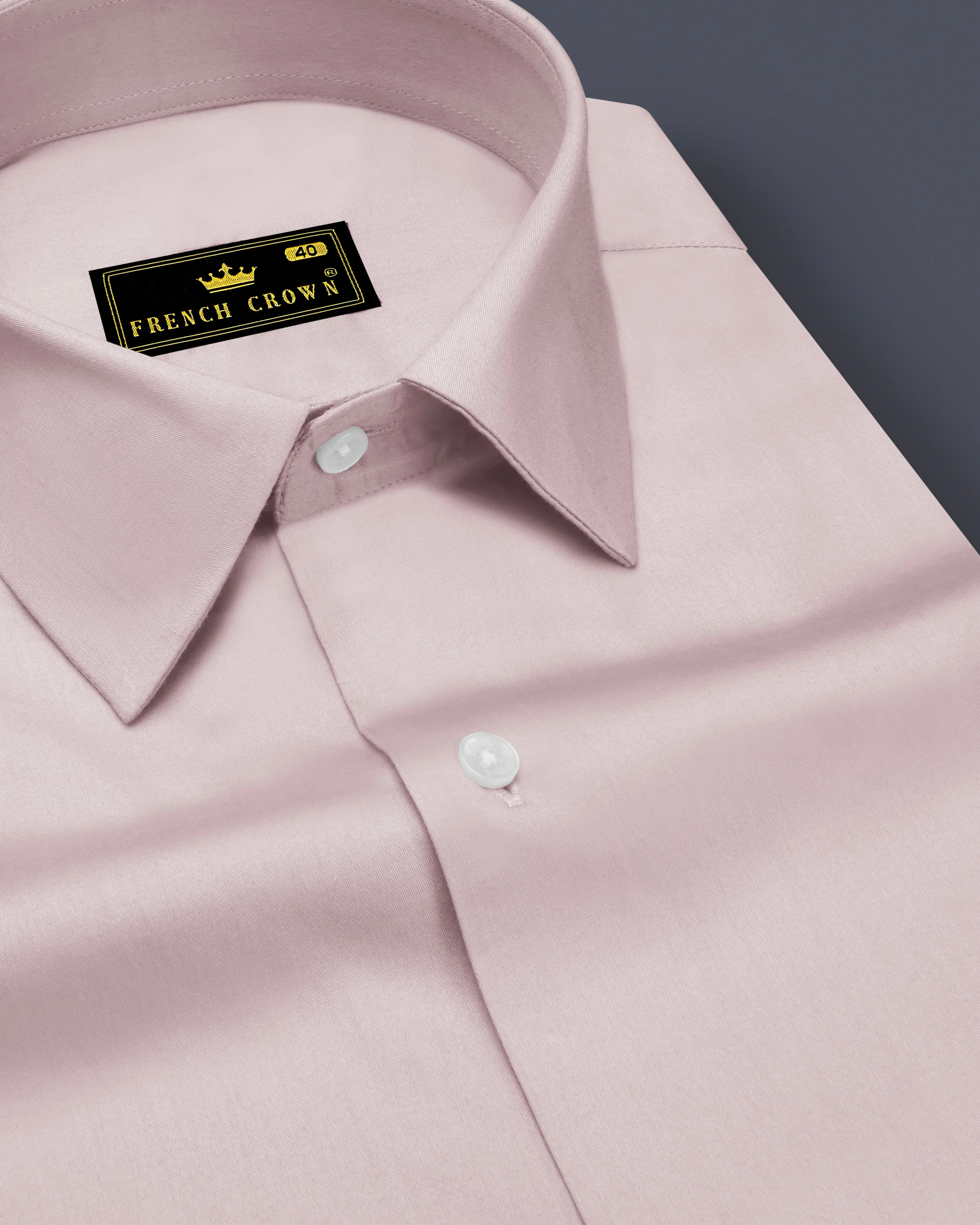 Lumivon-Silver Cream Subtle Sheen Super Soft Premium Cotton Dress Shirt sold by French Crown