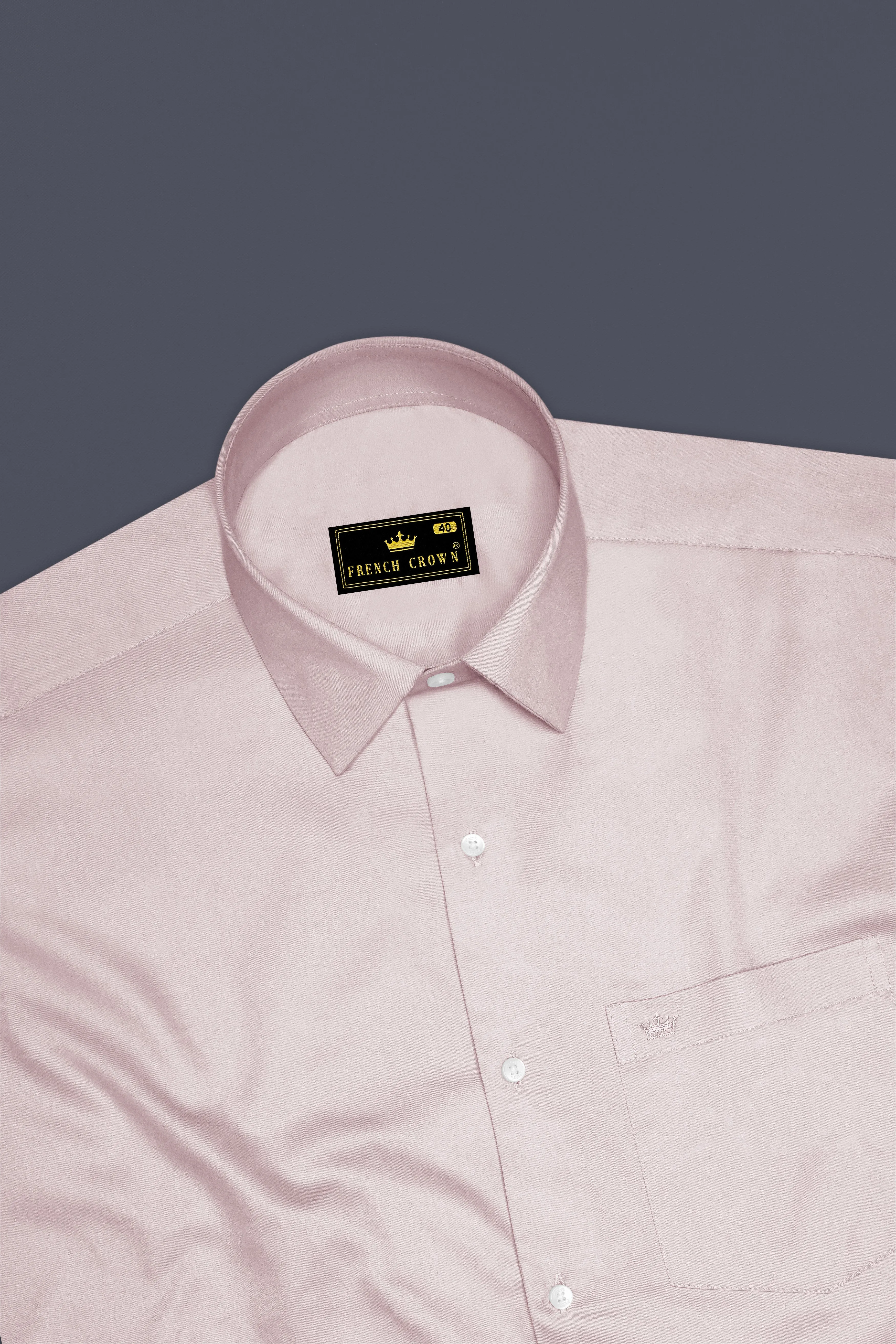 Lumivon-Silver Cream Subtle Sheen Super Soft Premium Cotton Dress Shirt sold by French Crown product image thumbnail 5