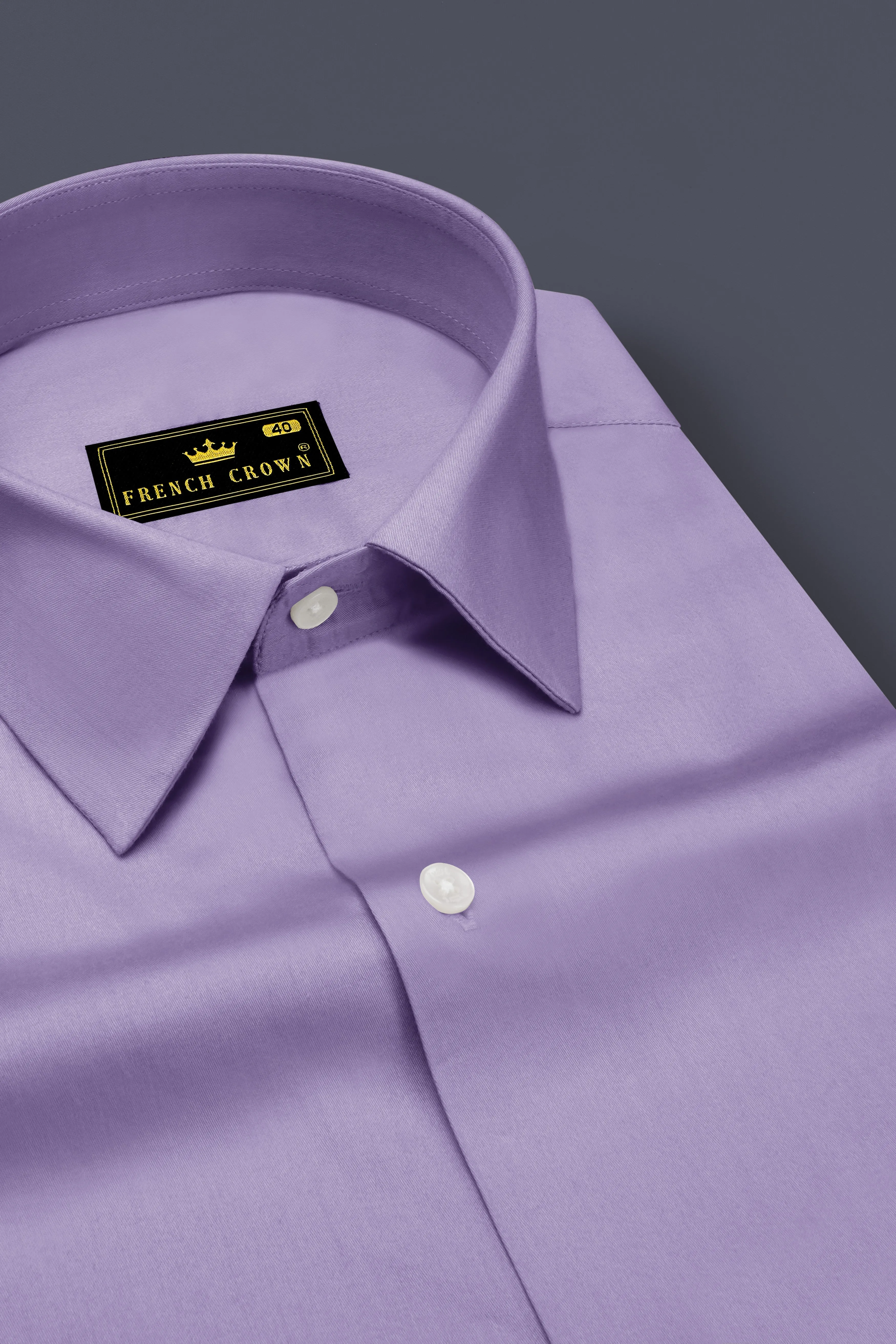 Lavero-Pastel Purple Subtle Sheen Super Soft Premium Cotton Dress Shirt sold by French Crown product image thumbnail 2