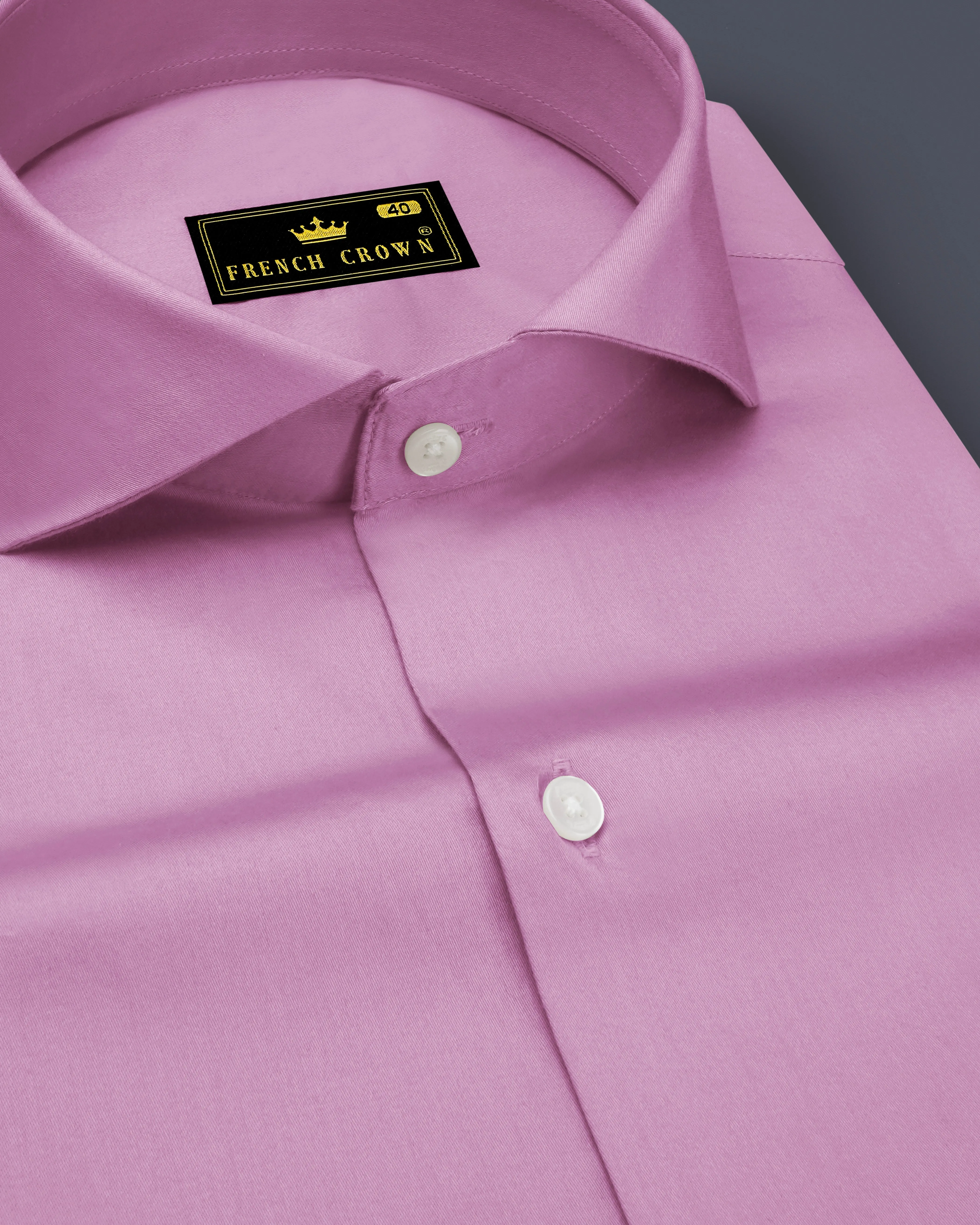Blushoro-Viola Pink Subtle Sheen Super Soft Premium Cotton Cut Away Collar Dress Shirt sold by French Crown