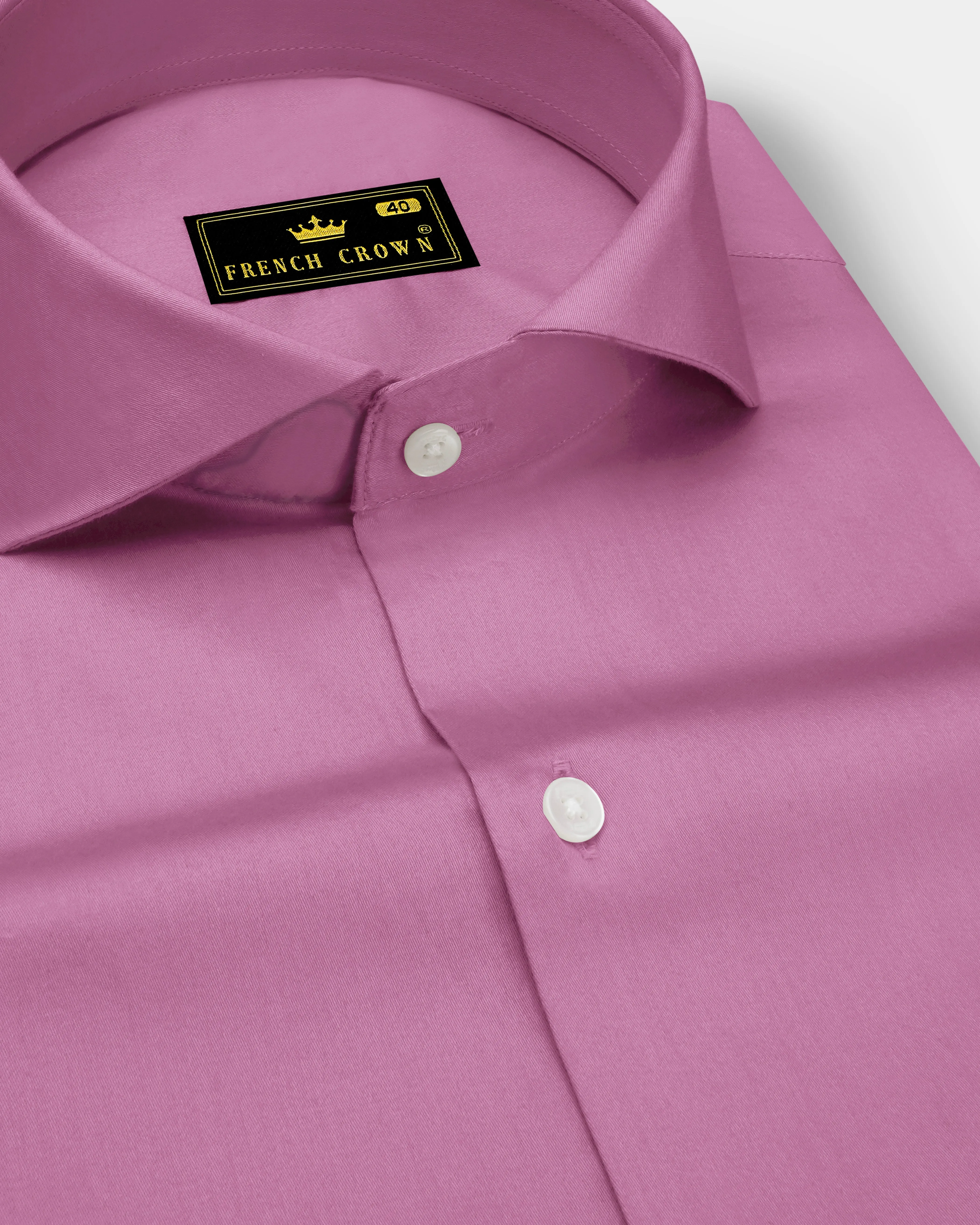 Rosavelle-Tapestry Pink Subtle Sheen Super Soft Premium Cotton Cut Away Collar Dress Shirt sold by French Crown
