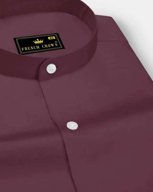 Auretus-Tuscan Pink Subtle Sheen Super Soft Premium Cotton Mandarin Dress Shirt sold by French Crown