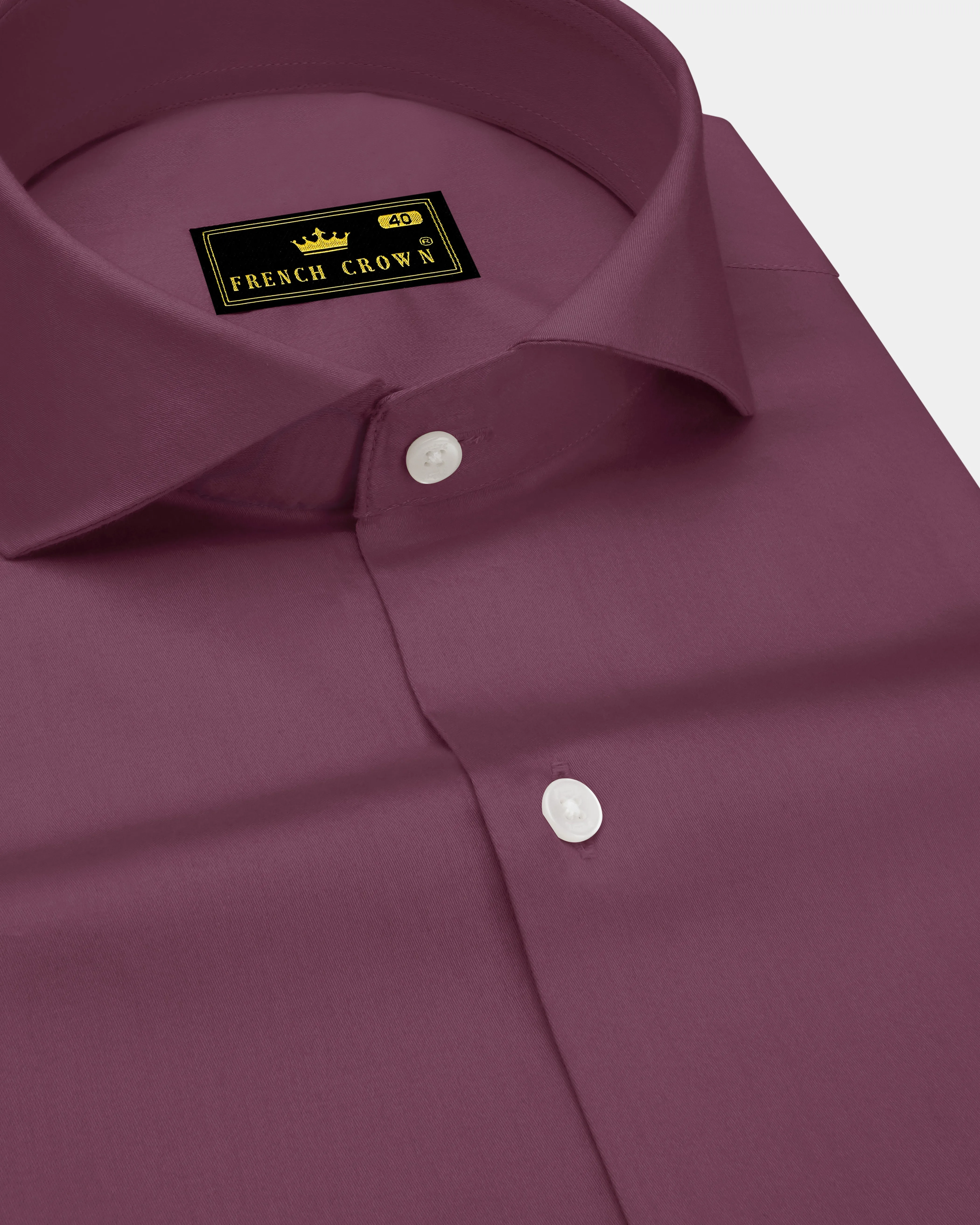 Auretus-Tuscan Pink Subtle Sheen Super Soft Premium Cotton Cut Away Collar Dress Shirt sold by French Crown