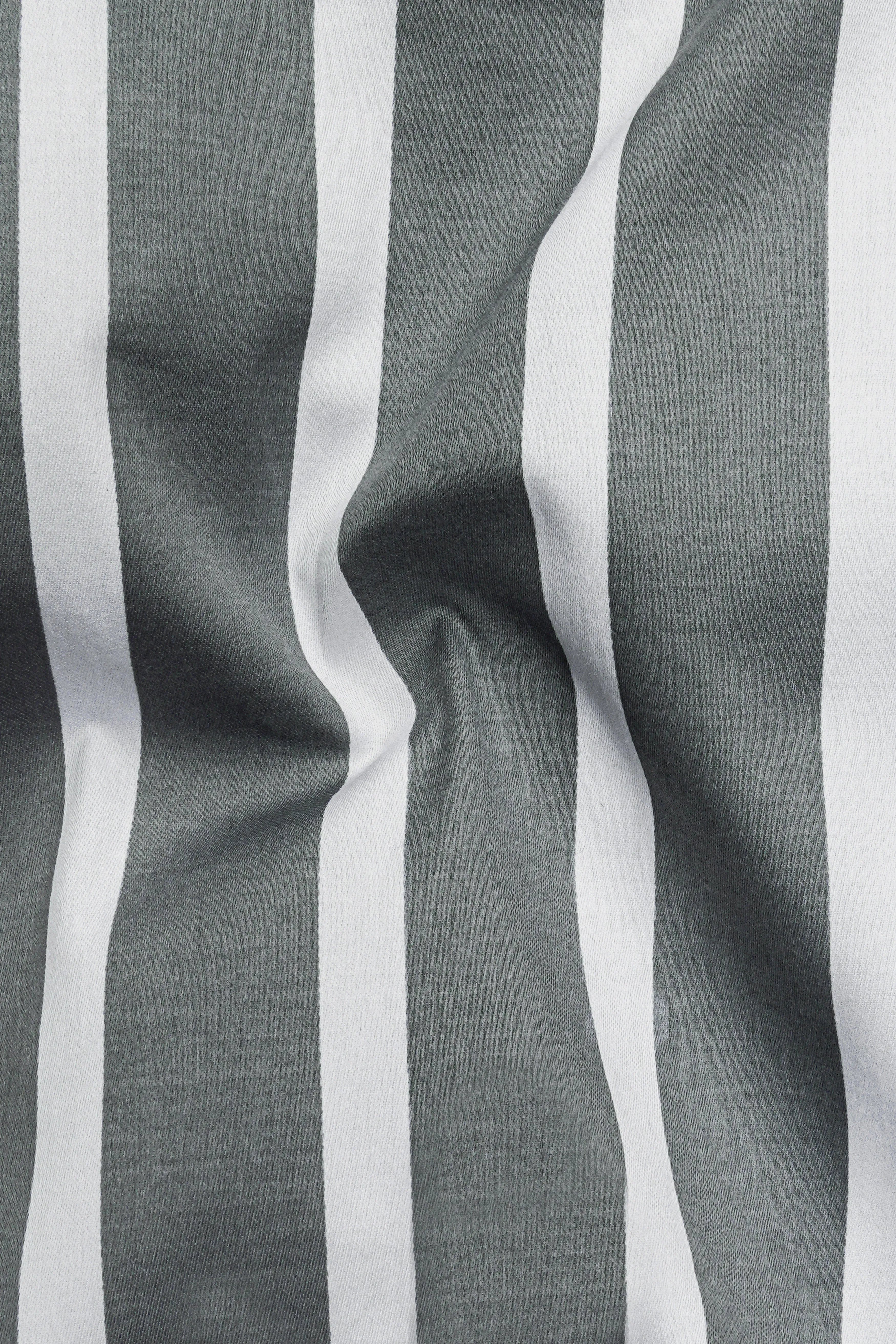 Nordoro-Oslo Gray And Bright White Awning Striped Subtle Sheen Super Soft Premium Cotton Dress Shirt sold by French Crown product image thumbnail 3