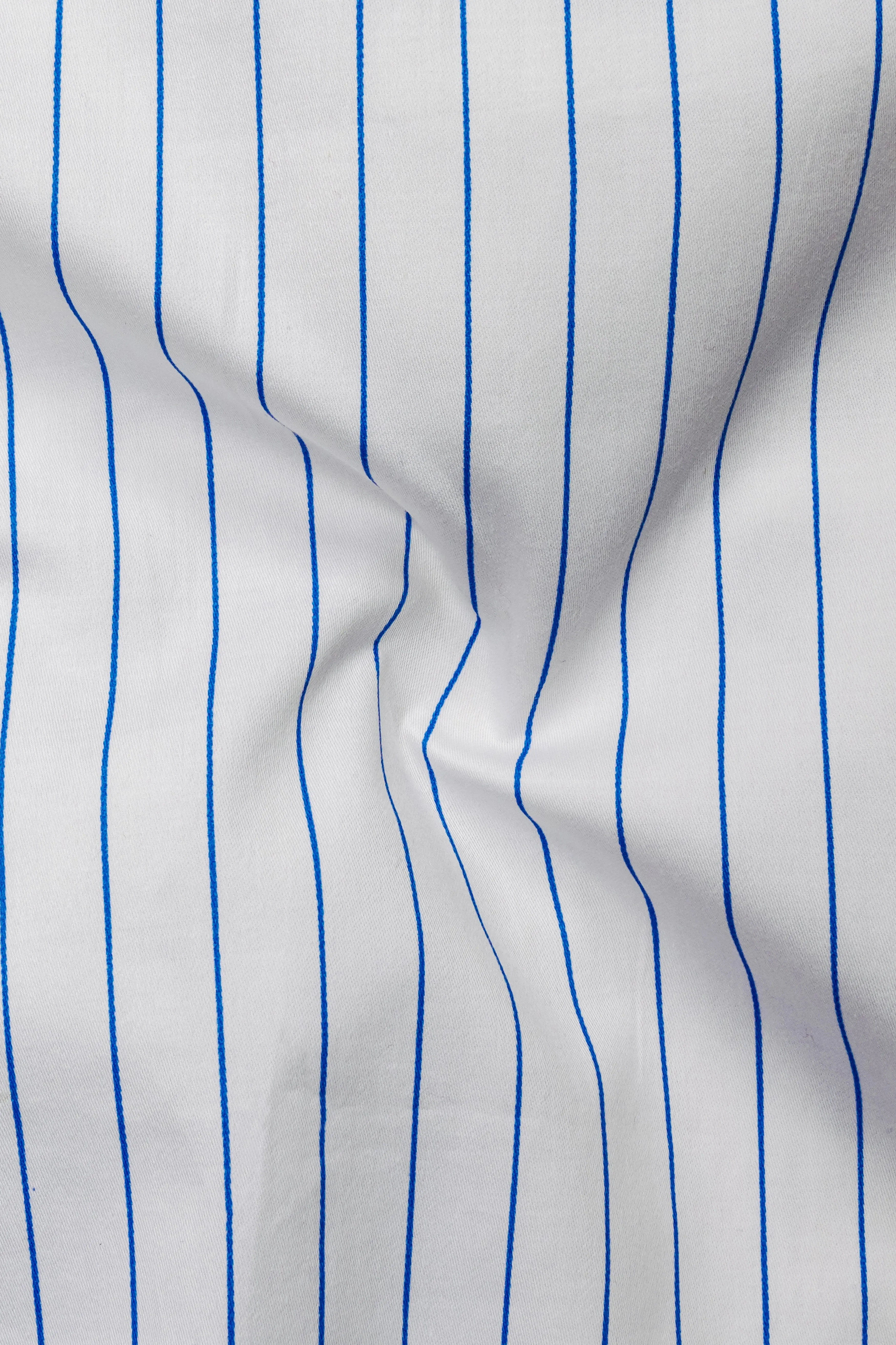 Azurline-Bright White And Havelock Blue Pin Striped Subtle Sheen Super Soft Premium Cotton Dress Shirt sold by French Crown product image thumbnail 3