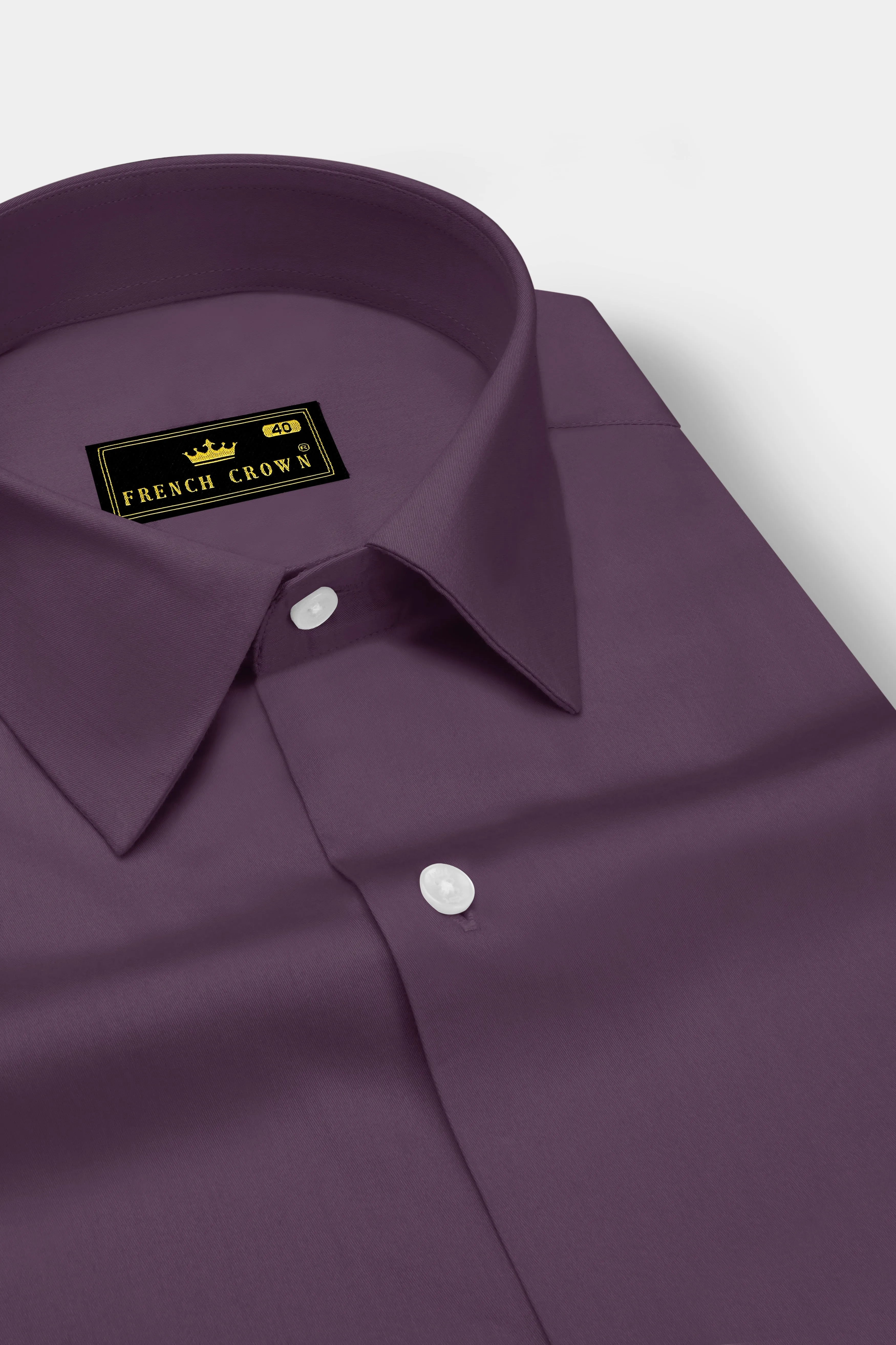 Mauvero-Taupe Purple Subtle Sheen Super Soft Premium Cotton Dress Shirt sold by French Crown product image thumbnail 2