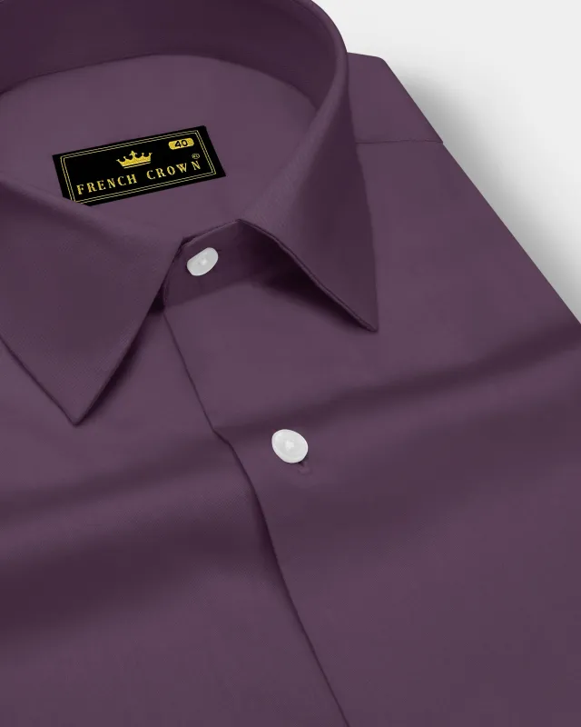 Mauvero-Taupe Purple Subtle Sheen Super Soft Premium Cotton Dress Shirt sold by French Crown