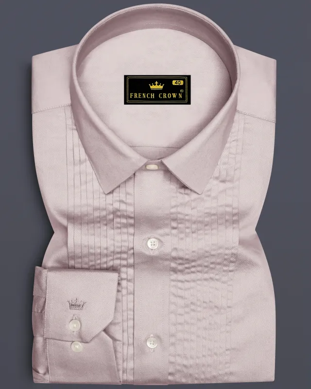 Blushoro-Clam Pink Subtle Sheen Super Soft Premium Cotton Tuxedo Dress Shirt sold by French Crown