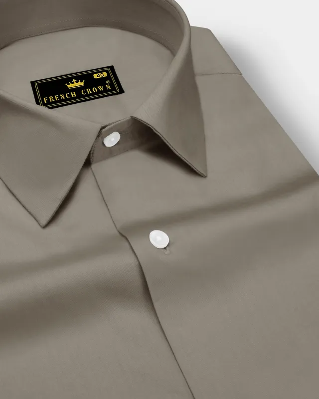 Argento-Makara Gray Subtle Sheen Super Soft Premium Cotton Dress Shirt sold by French Crown