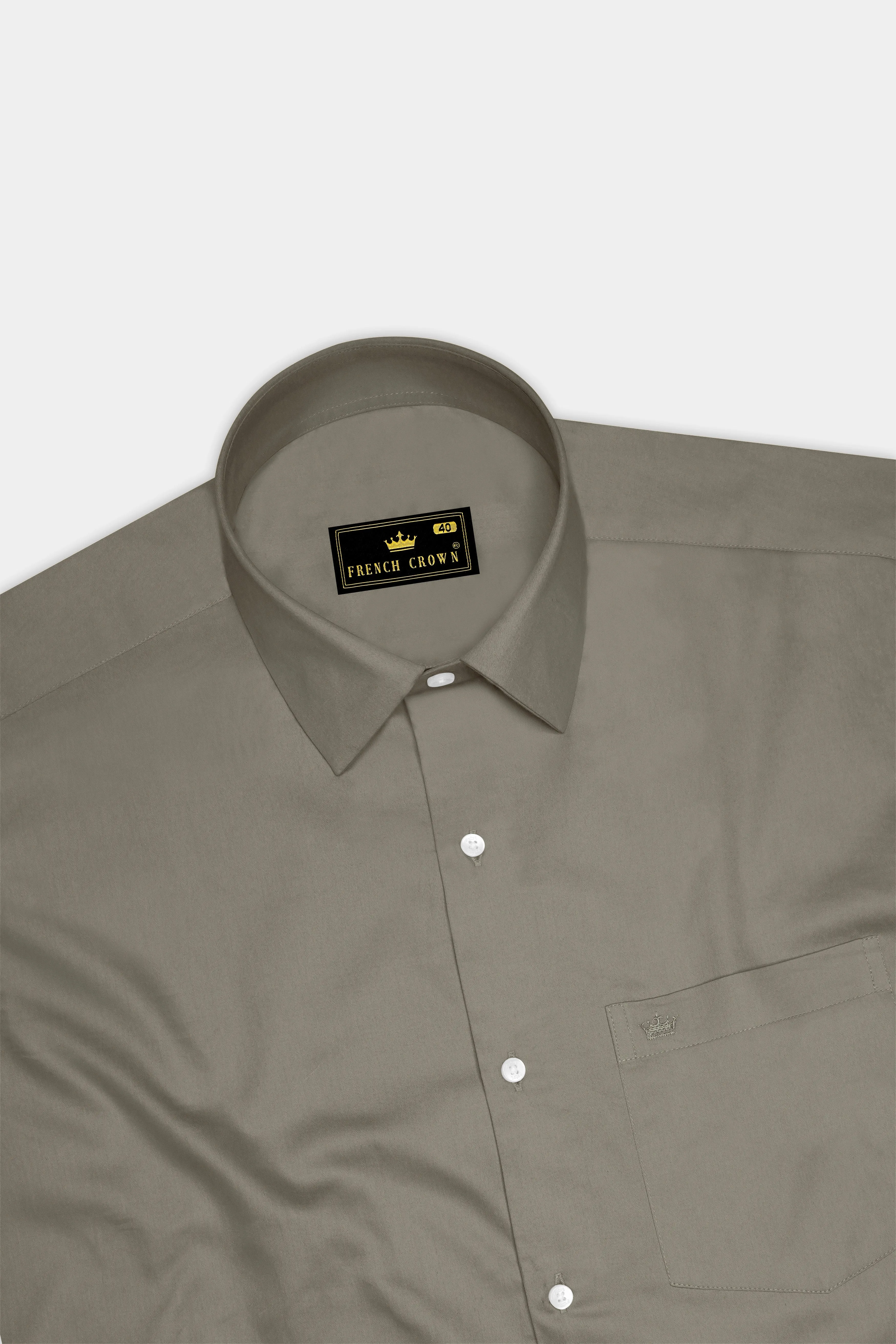 Argento-Makara Gray Subtle Sheen Super Soft Premium Cotton Dress Shirt sold by French Crown product image thumbnail 5
