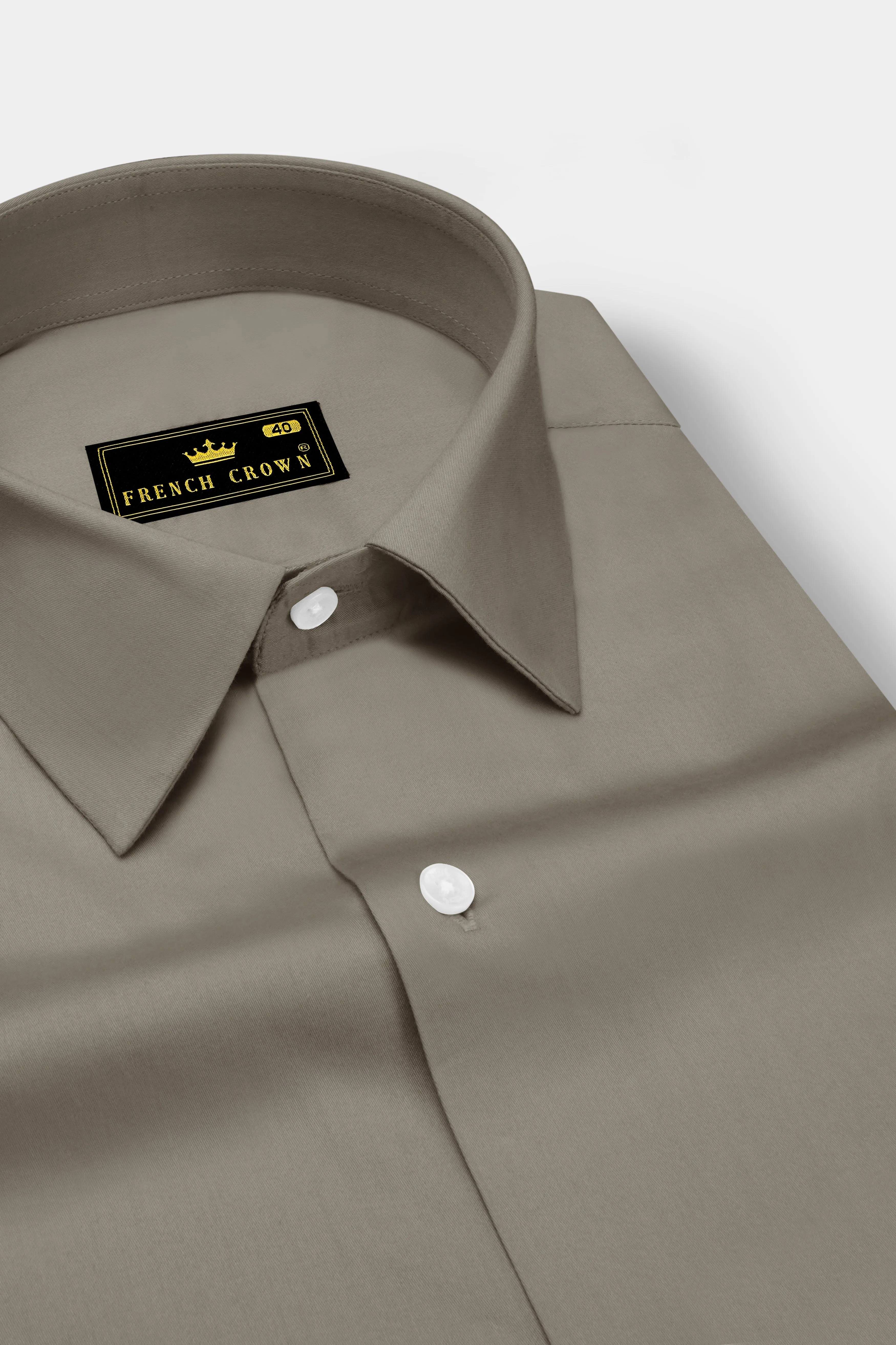 Argento-Makara Gray Subtle Sheen Super Soft Premium Cotton Dress Shirt sold by French Crown product image thumbnail 2
