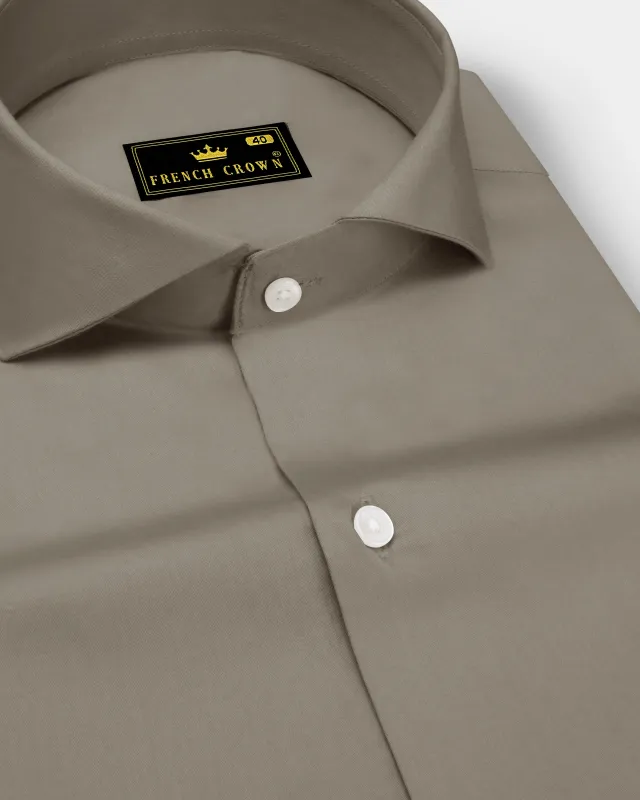 Argento-Makara Gray Subtle Sheen Super Soft Premium Cotton Cut Away Collar Dress Shirt sold by French Crown