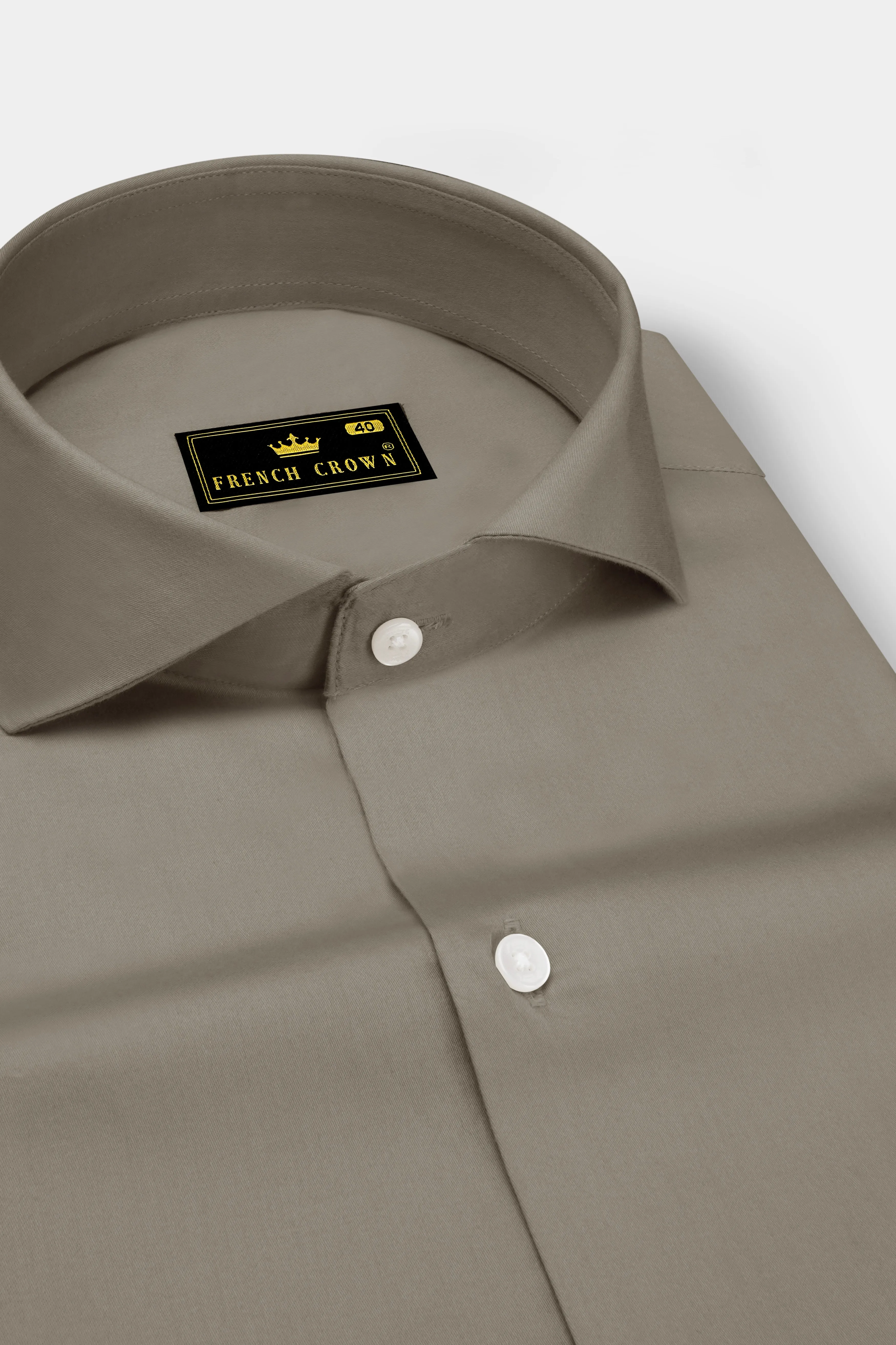 Argento-Makara Gray Subtle Sheen Super Soft Premium Cotton Cut Away Collar Dress Shirt sold by French Crown product image thumbnail 2
