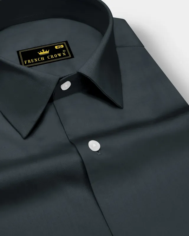 Nocturo-Charcoal Gray Subtle Sheen Super Soft Premium Cotton Dress Shirt sold by French Crown