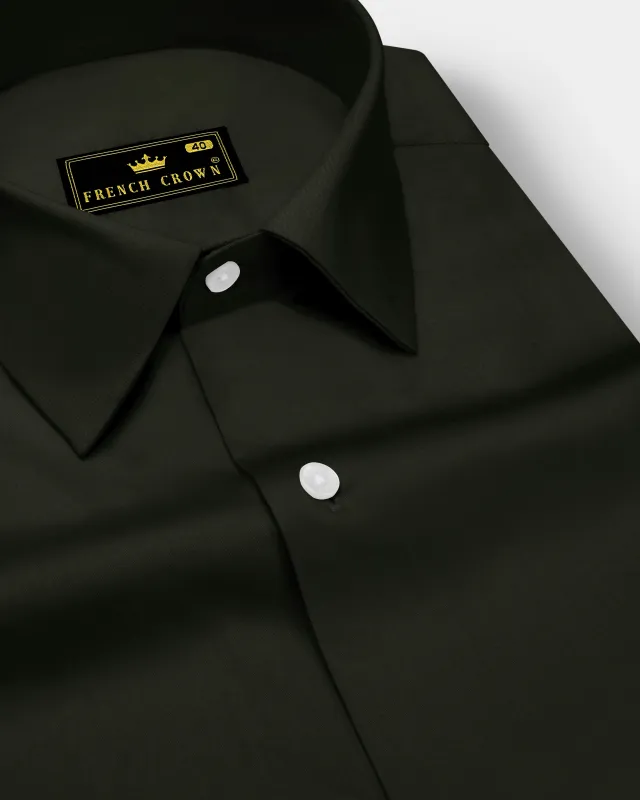 Emeron-Rangoon Green Subtle Sheen Super Soft Premium Cotton Dress Shirt sold by French Crown