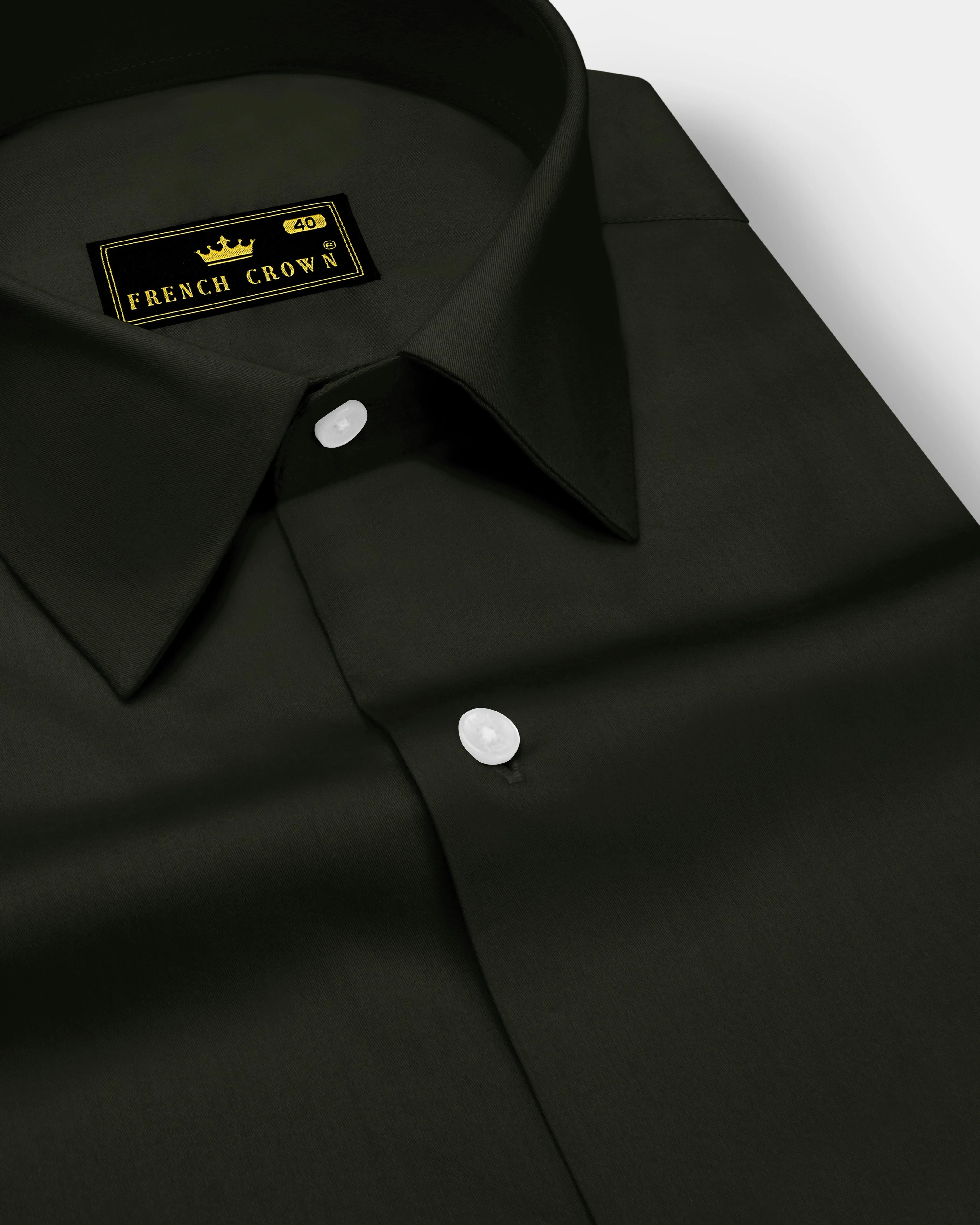 Emeron-Rangoon Green Subtle Sheen Super Soft Premium Cotton Dress Shirt sold by French Crown