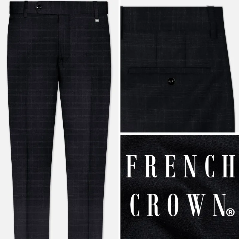 Racing Gray Plaid Wool Blend Pant sold by French Crown