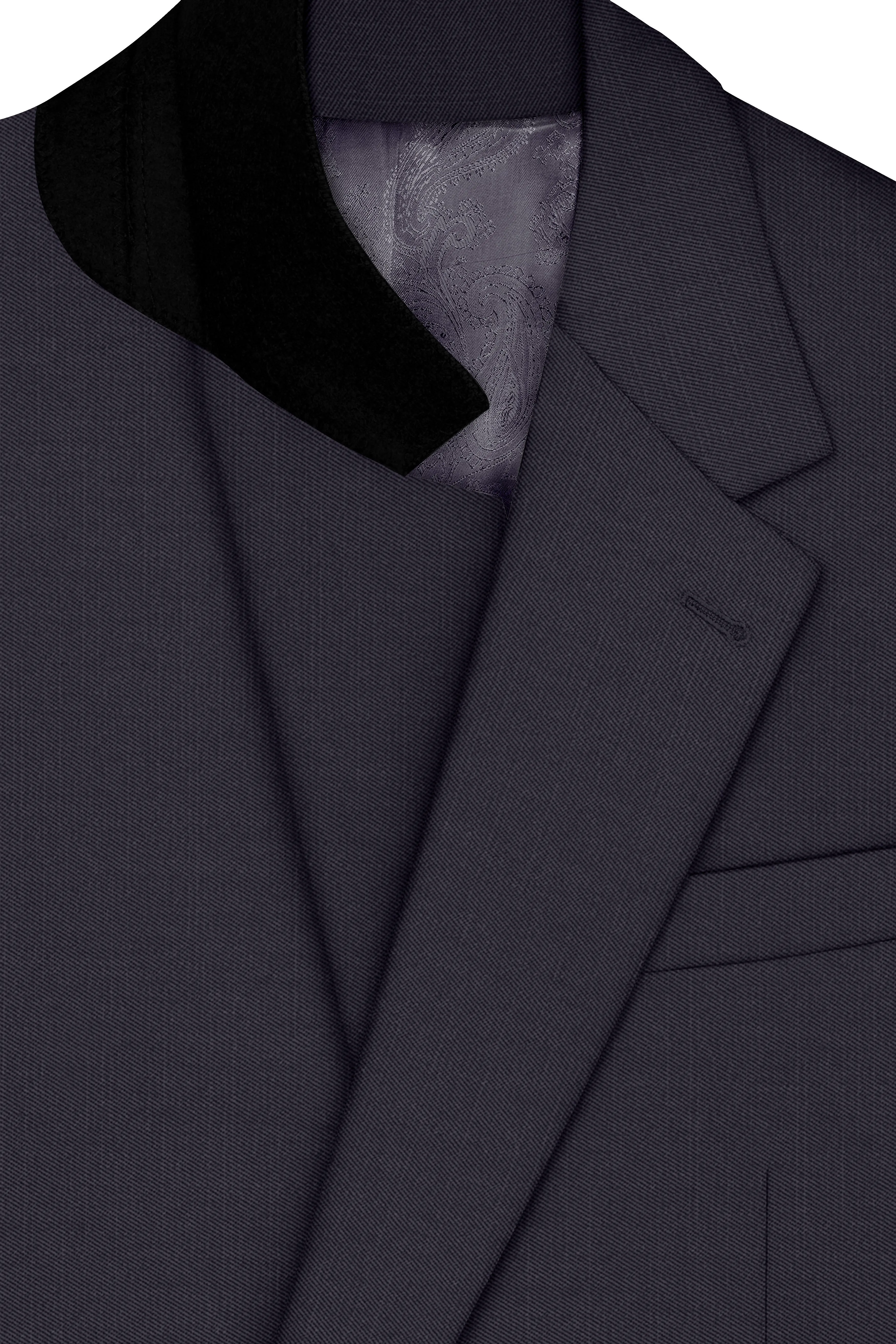 Vogue-Glaucous Gray Solid Wool Rich Single Breasted Slight Stretch Suit sold by French Crown product image thumbnail 5