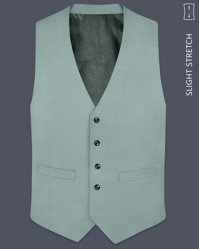 Tropic-Cadet Green Wool Rich Slight Stretch Waistcoat made by French Crown