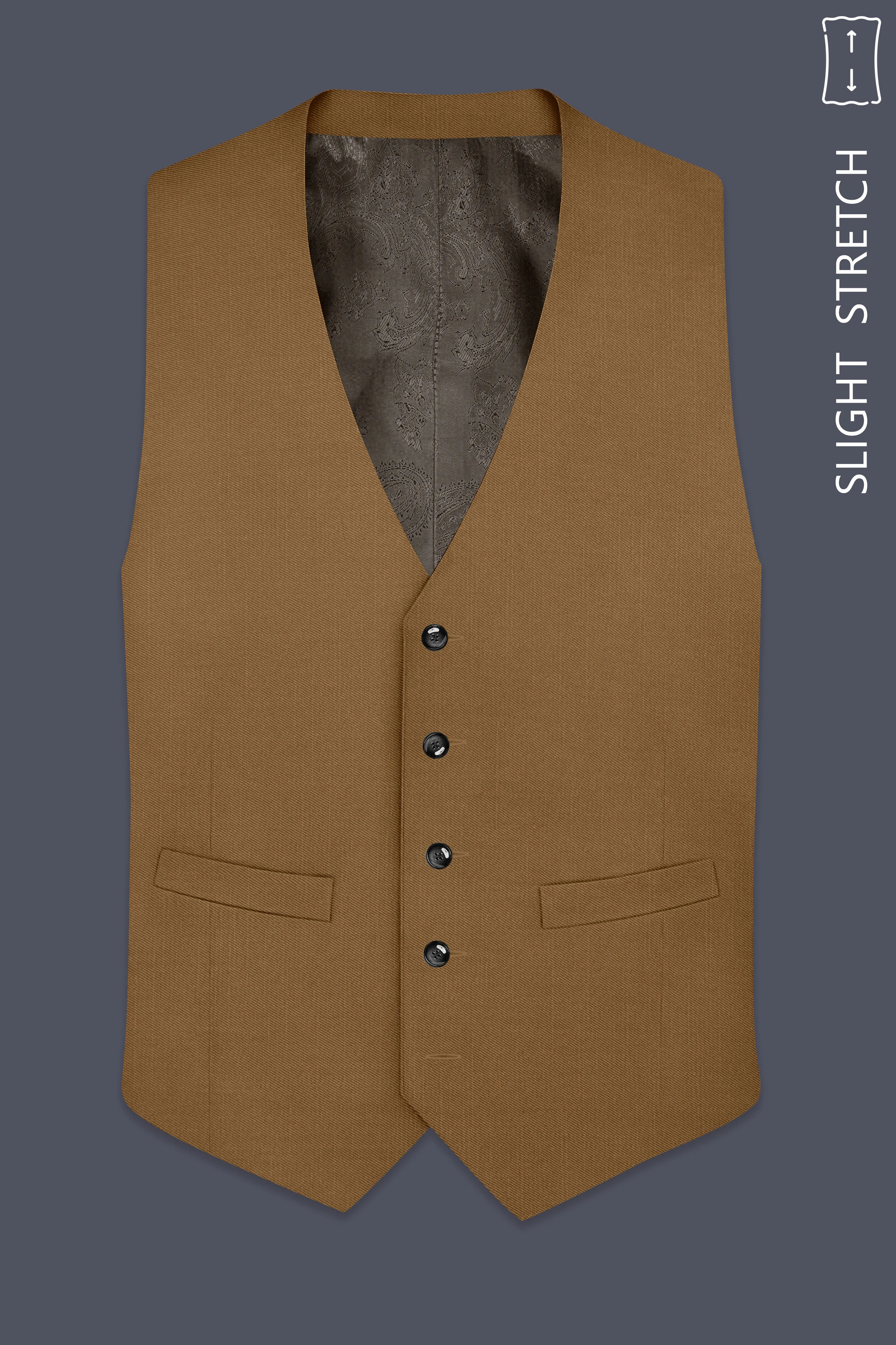Sapphire-Potters Brown Wool Rich Slight Stretch Waistcoat sold by French Crown product image thumbnail 2