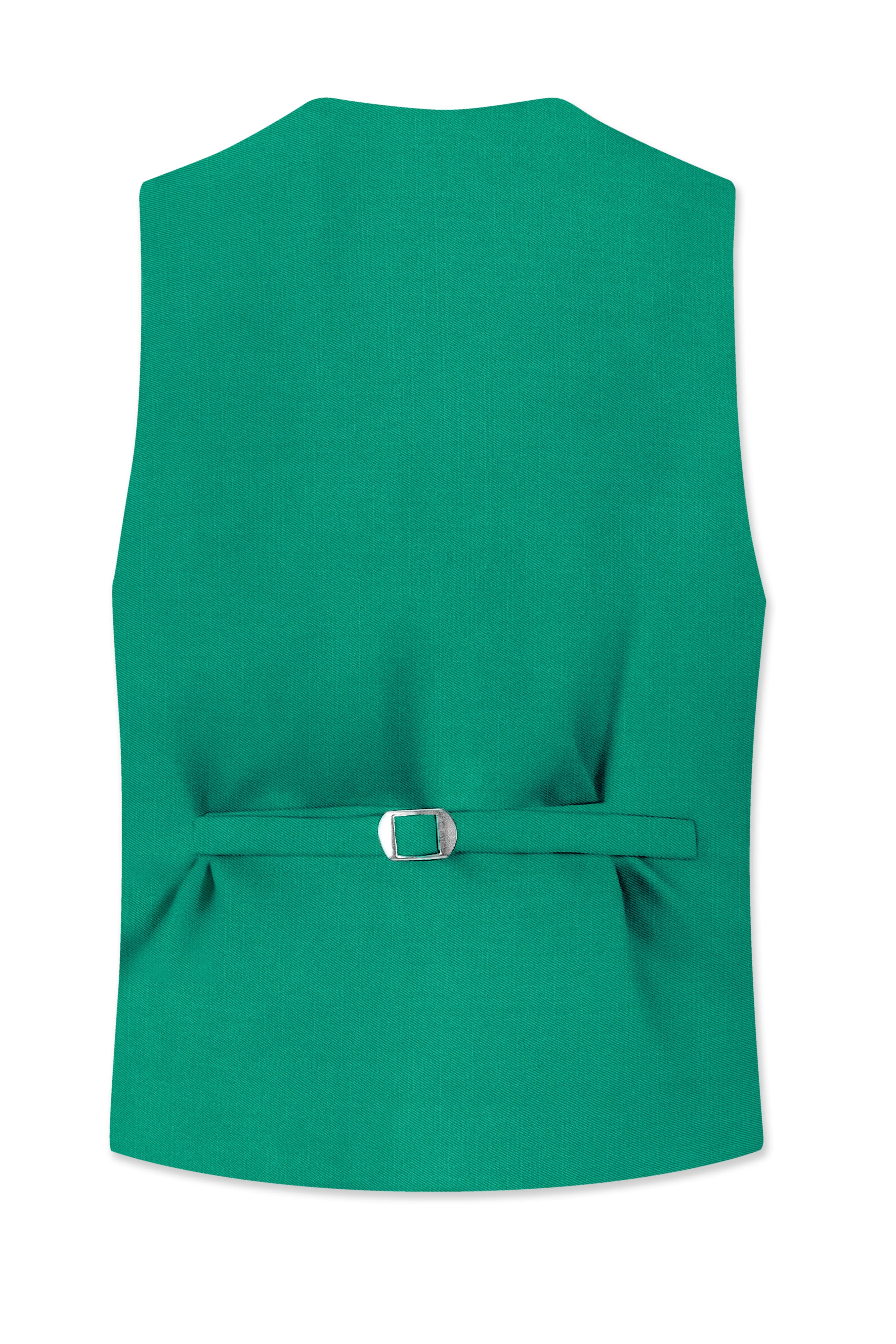 Emerald-Tropical Green Wool Rich Slight Stretch Waistcoat sold by French Crown product image thumbnail 3
