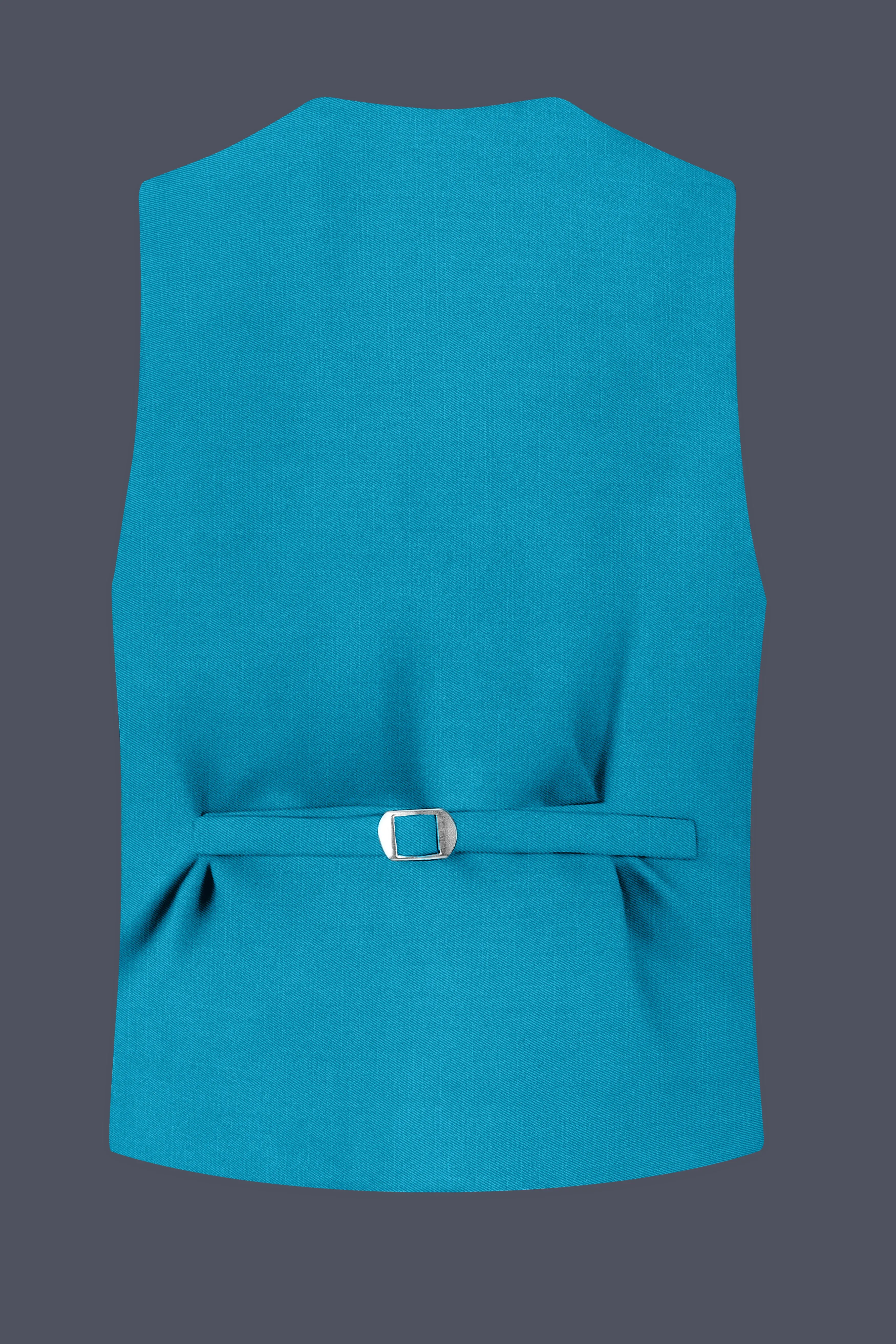 Atlantic-Bondi Blue Wool Rich Slight Stretch Waistcoat sold by French Crown product image thumbnail 4