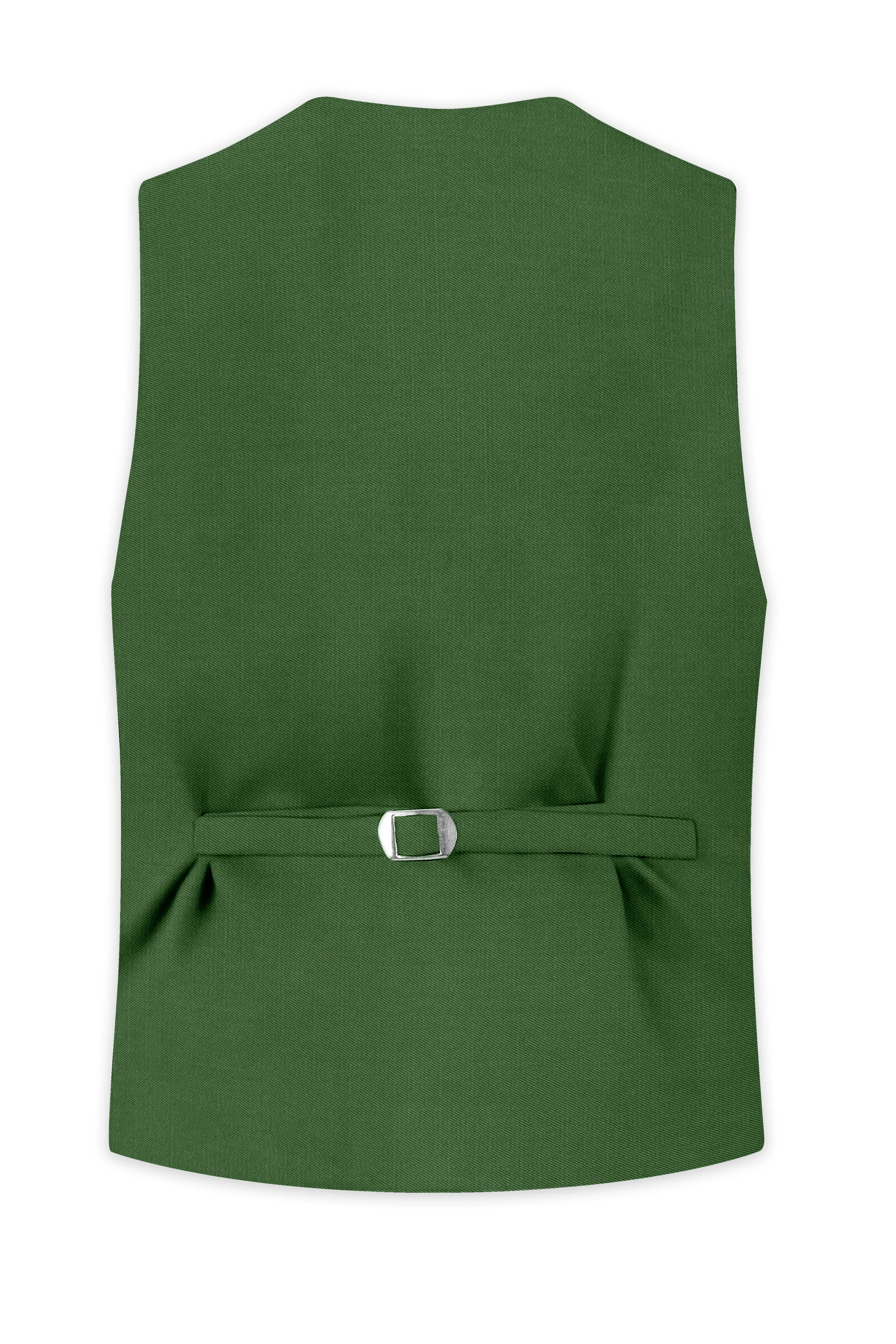 Viridian-Forest Green Wool Rich Slight Stretch Waistcoat sold by French Crown product image thumbnail 4