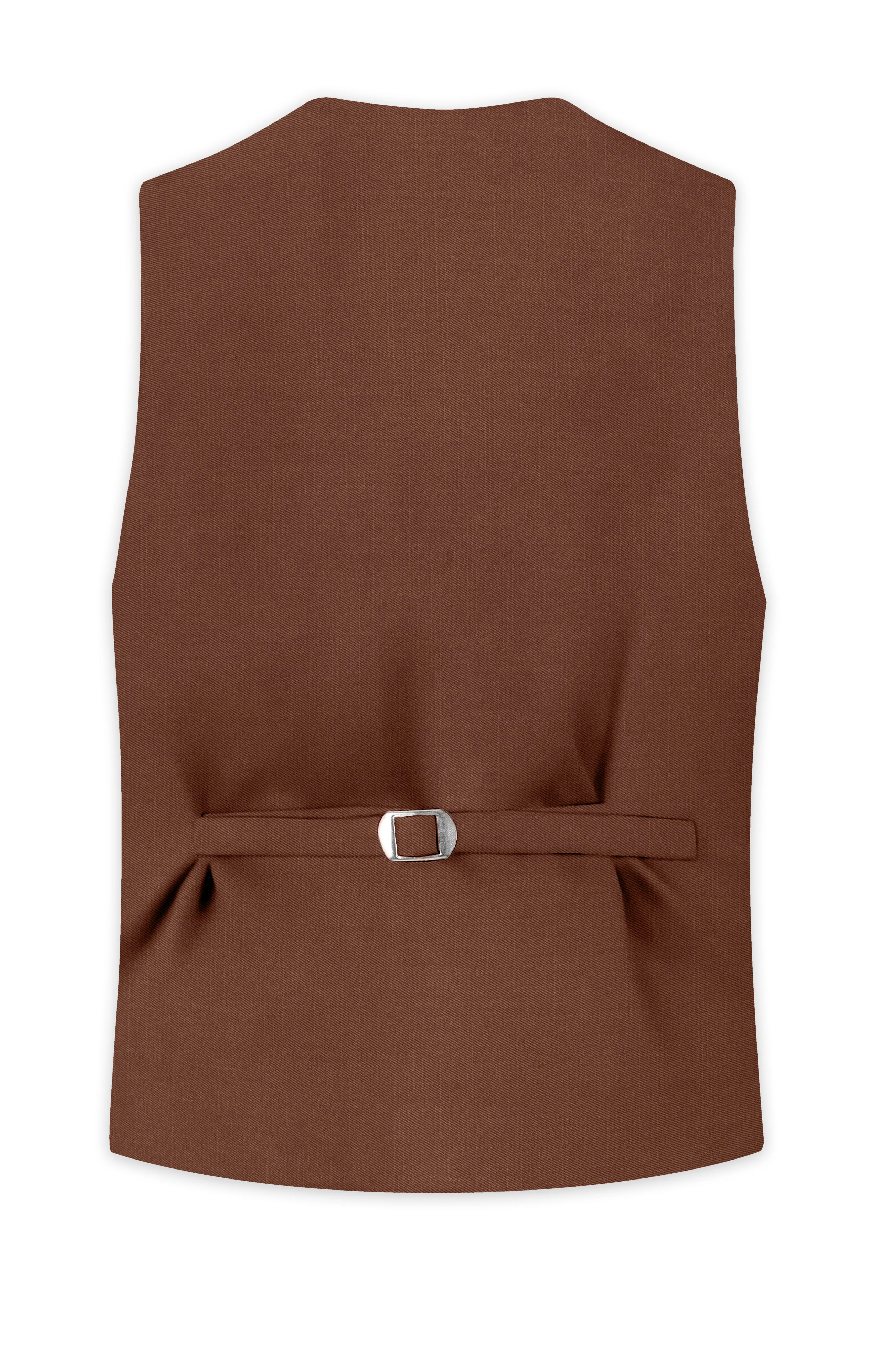 Sienna-Rust Brown Wool Rich Slight Stretch Waistcoat sold by French Crown product image thumbnail 4