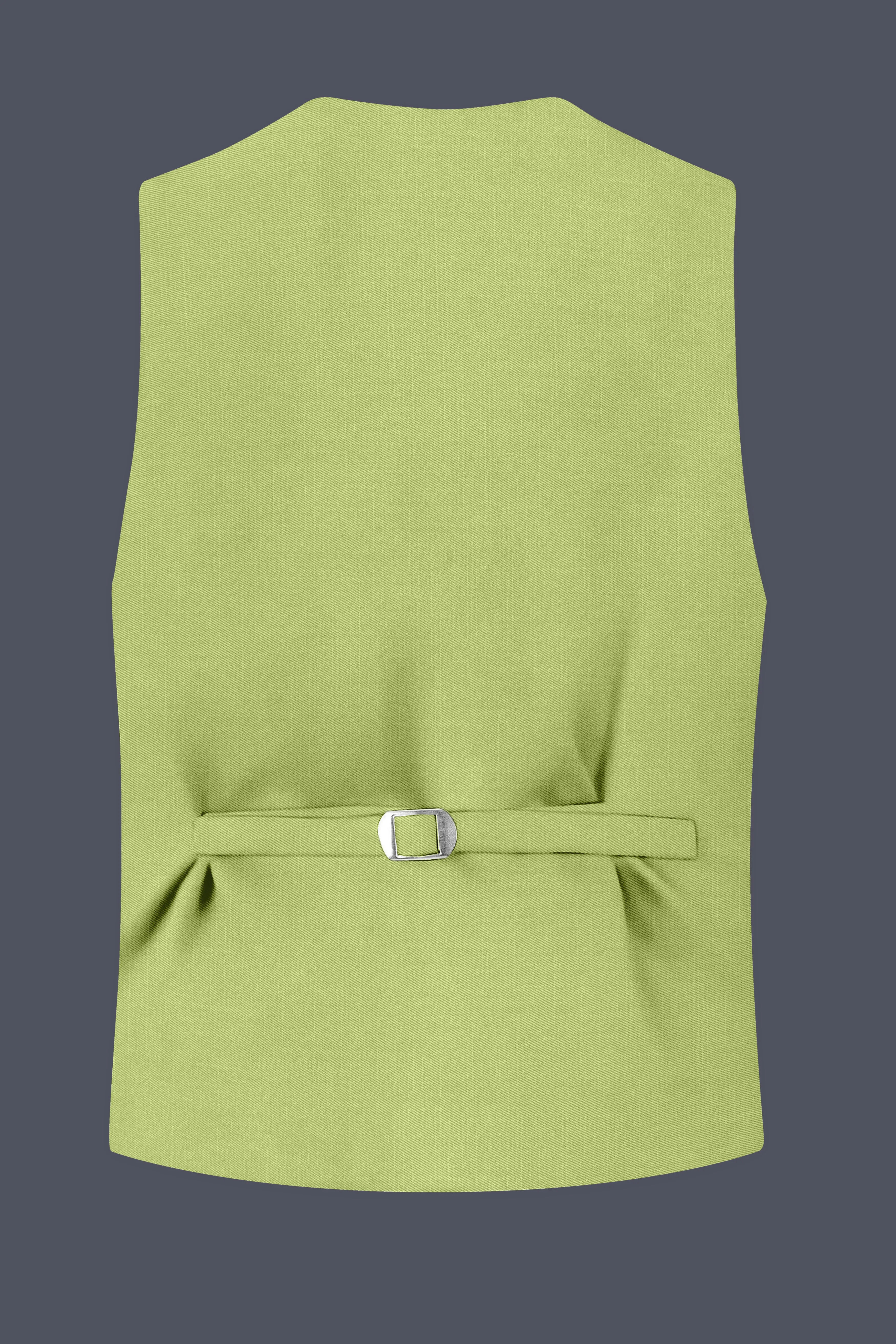 Ochre-Tan Green Wool Rich Slight Stretch Waistcoat sold by French Crown product image thumbnail 4