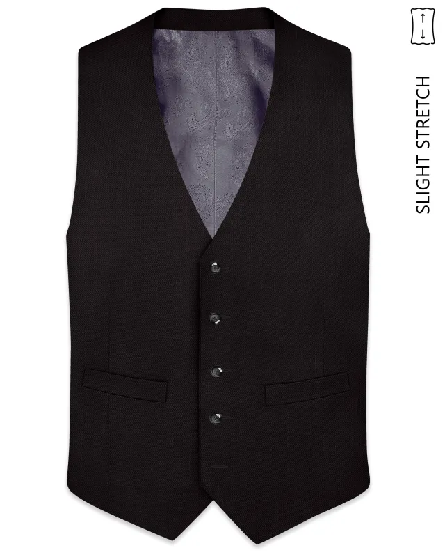 Umbero-Eclipse Brown Wool Rich Slight Stretch Waistcoat made by French Crown