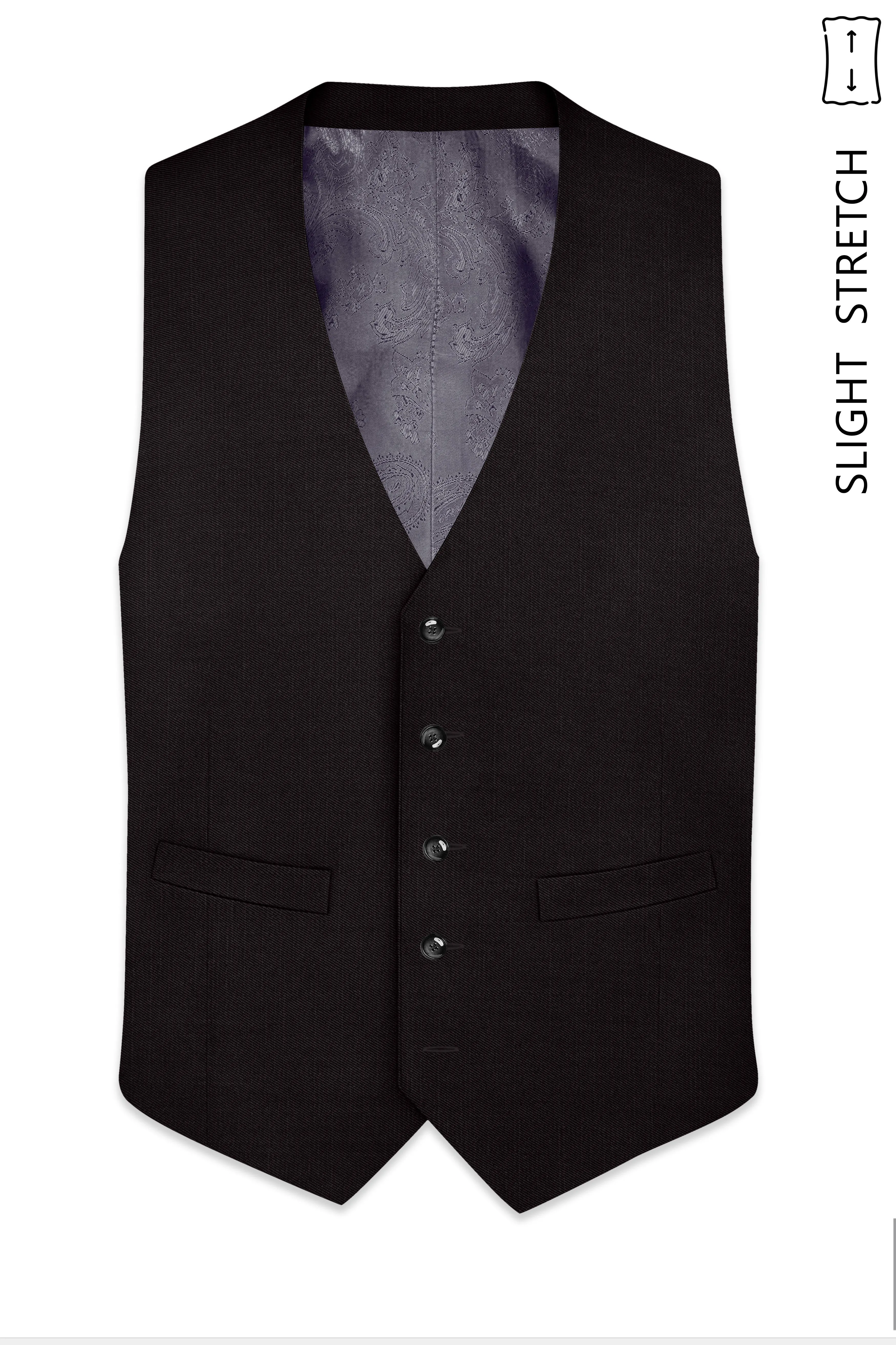 Umbero-Eclipse Brown Wool Rich Slight Stretch Waistcoat sold by French Crown product image thumbnail 2
