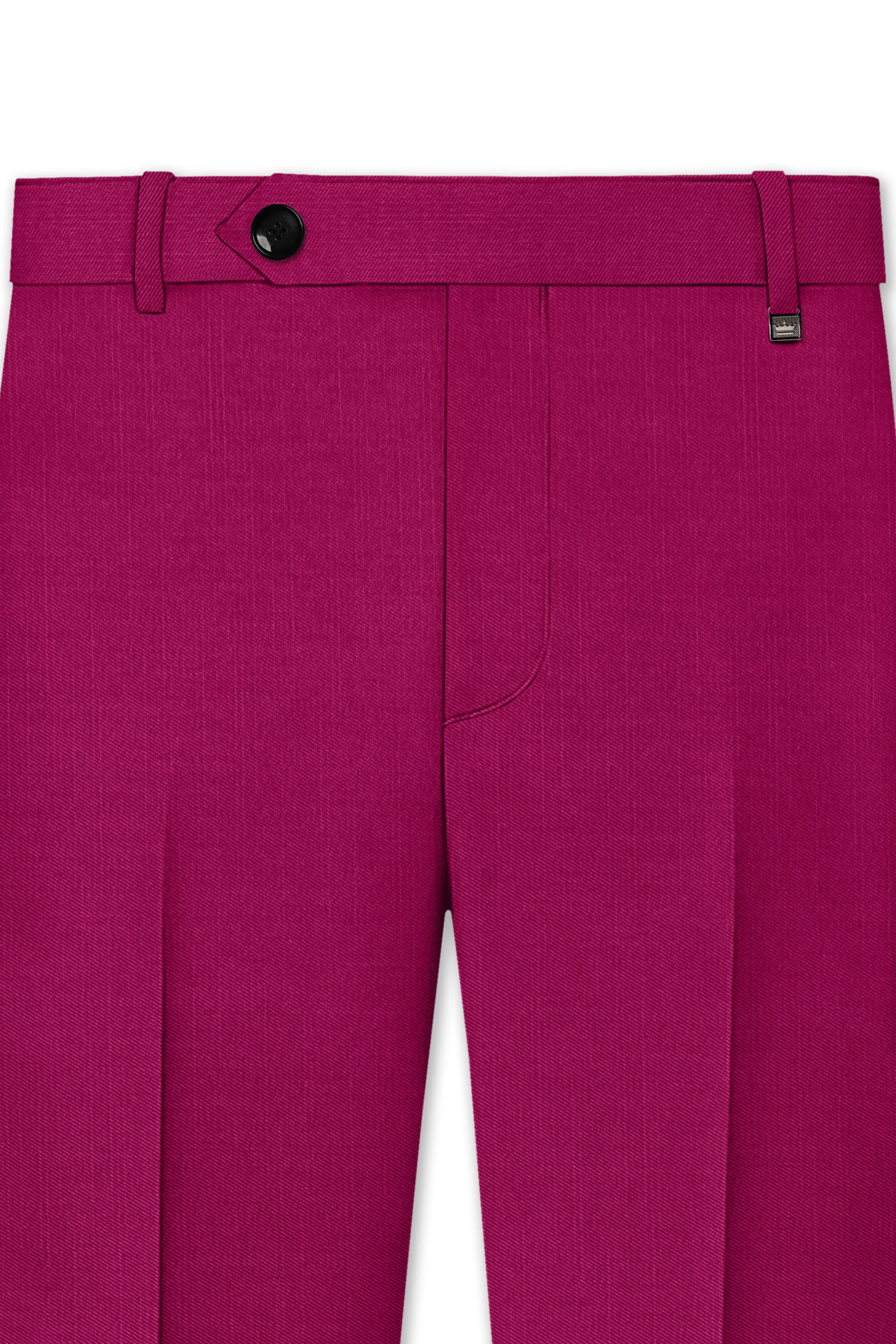 Orchid-Mulberry Pink Wool Rich Slight Stretch Waistband Pant sold by French Crown product image thumbnail 4
