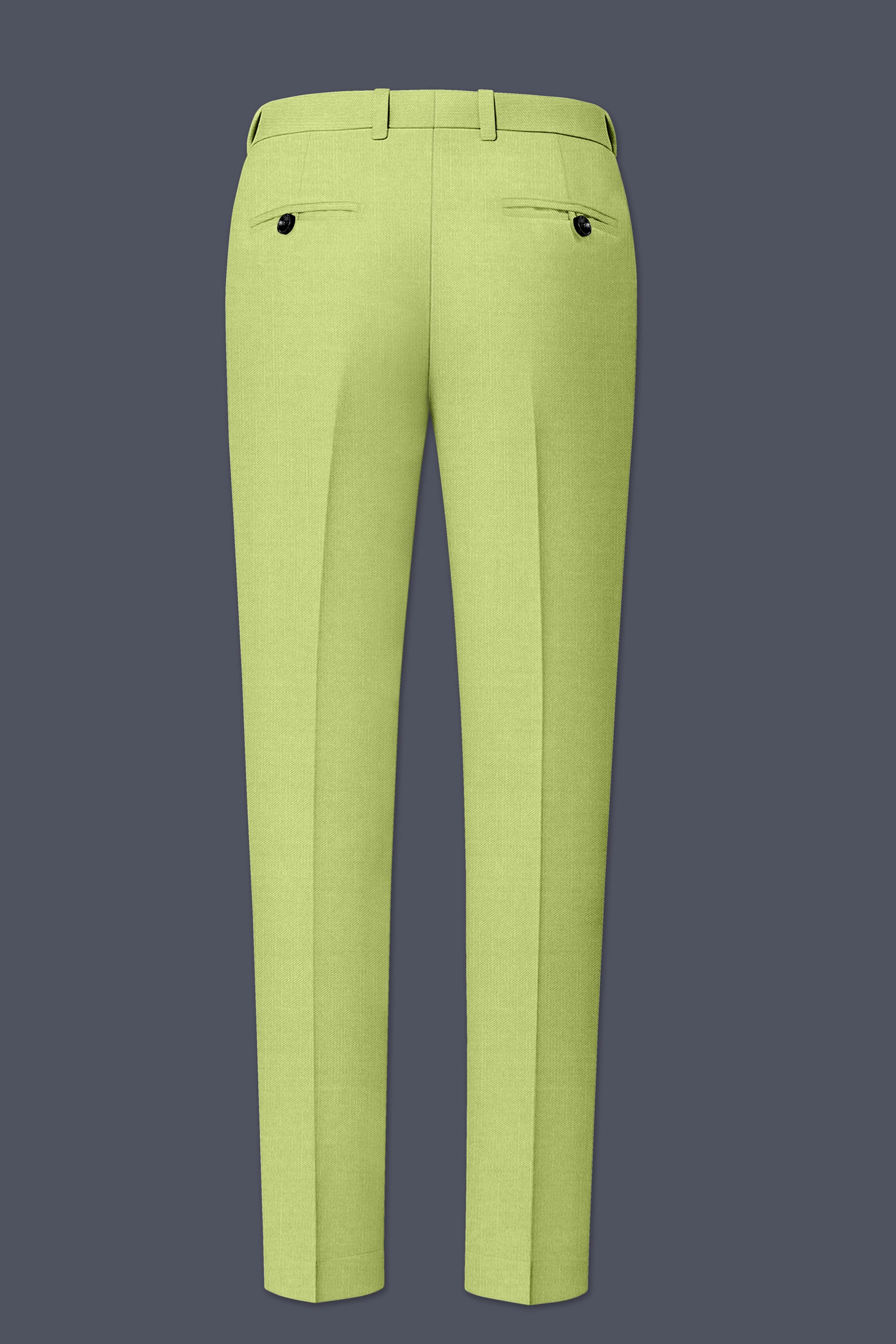 Ochre-Tan Green Wool Rich Slight Stretch Waistband Pant sold by French Crown product image thumbnail 5