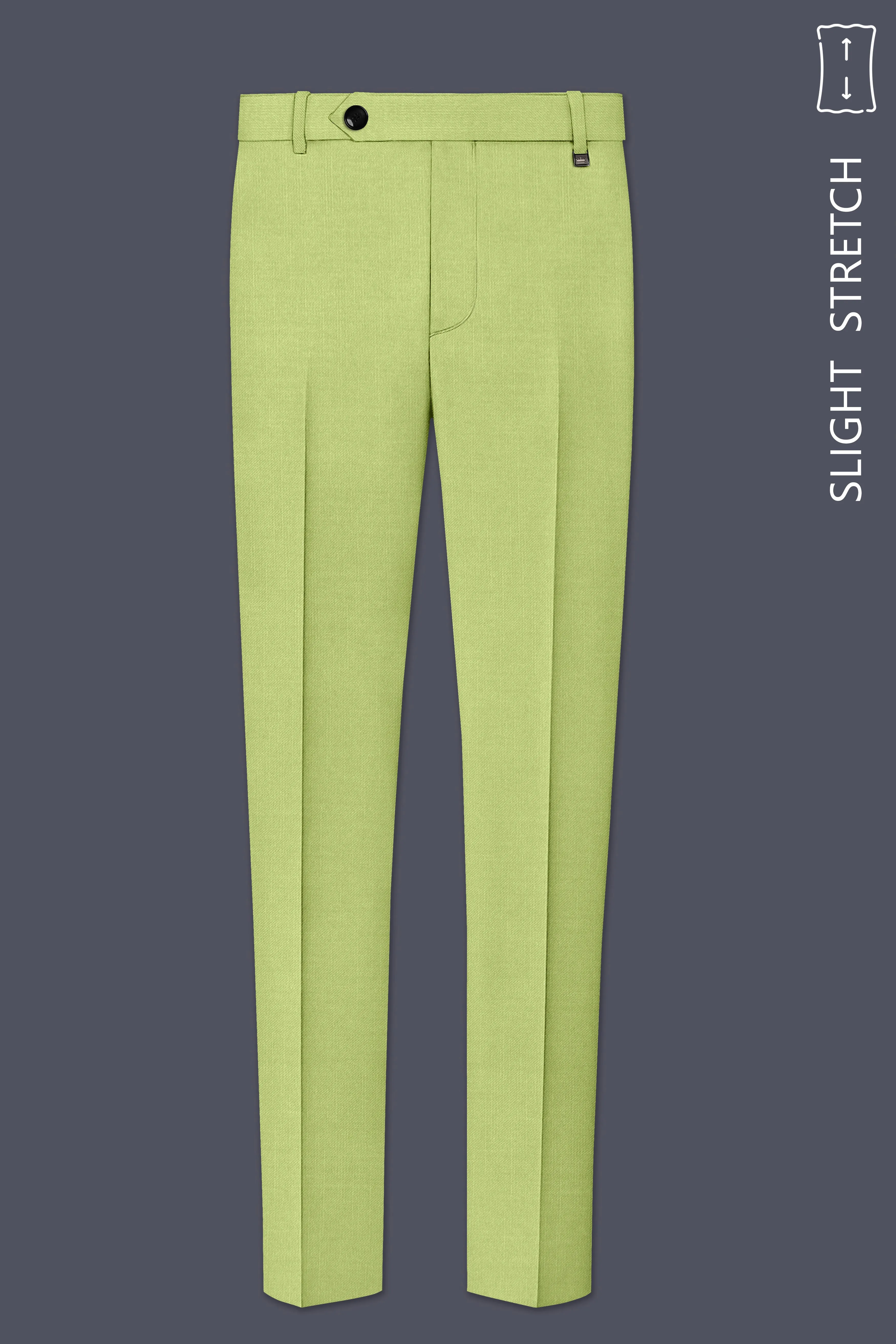 Ochre-Tan Green Wool Rich Slight Stretch Waistband Pant sold by French Crown product image thumbnail 2