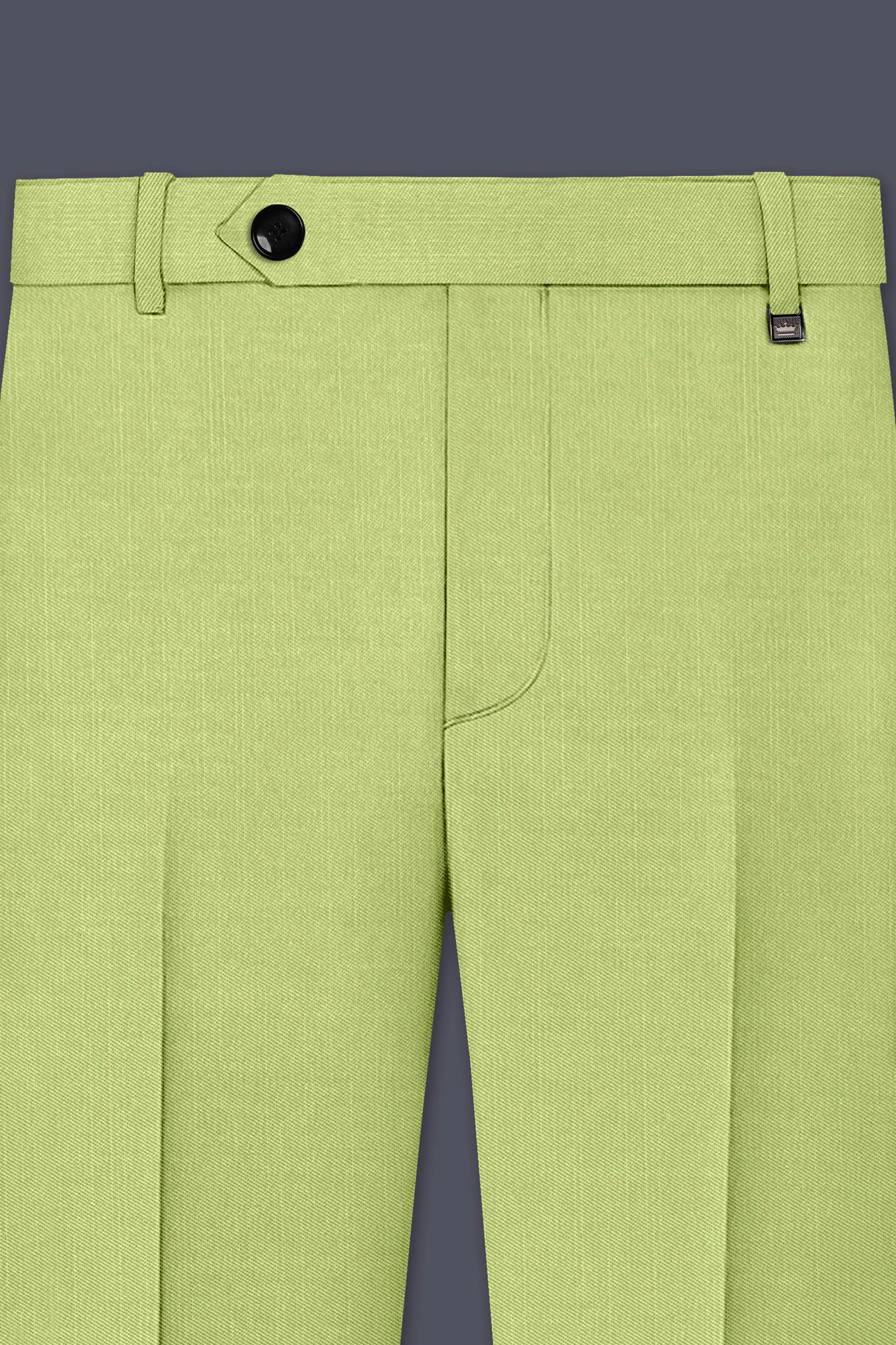 Ochre-Tan Green Wool Rich Slight Stretch Waistband Pant sold by French Crown product image thumbnail 4