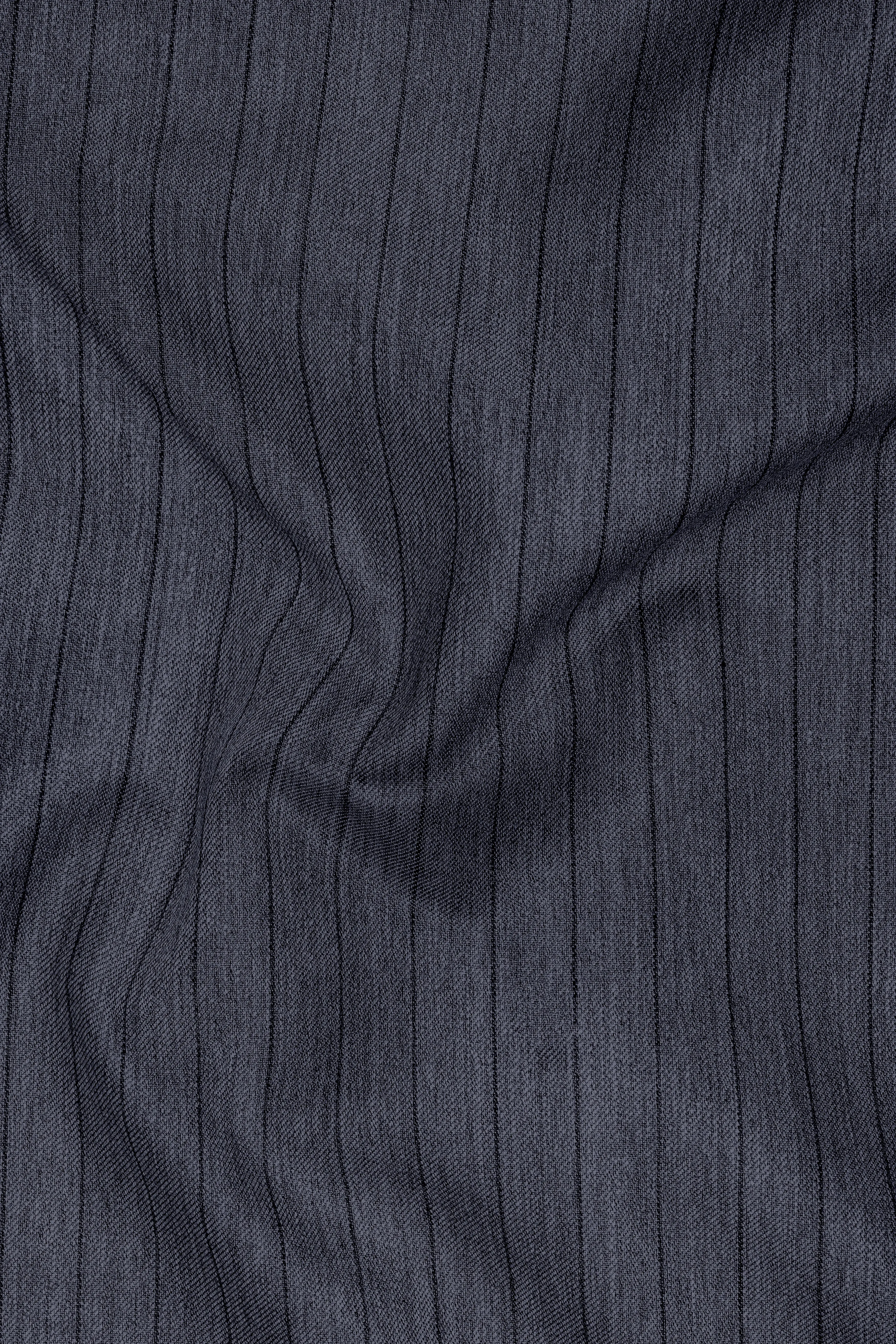 Azurion-Ninja Blue Pin Striped Wool Rich Slight Stretch Single Breasted Blazer sold by French Crown product image thumbnail 3