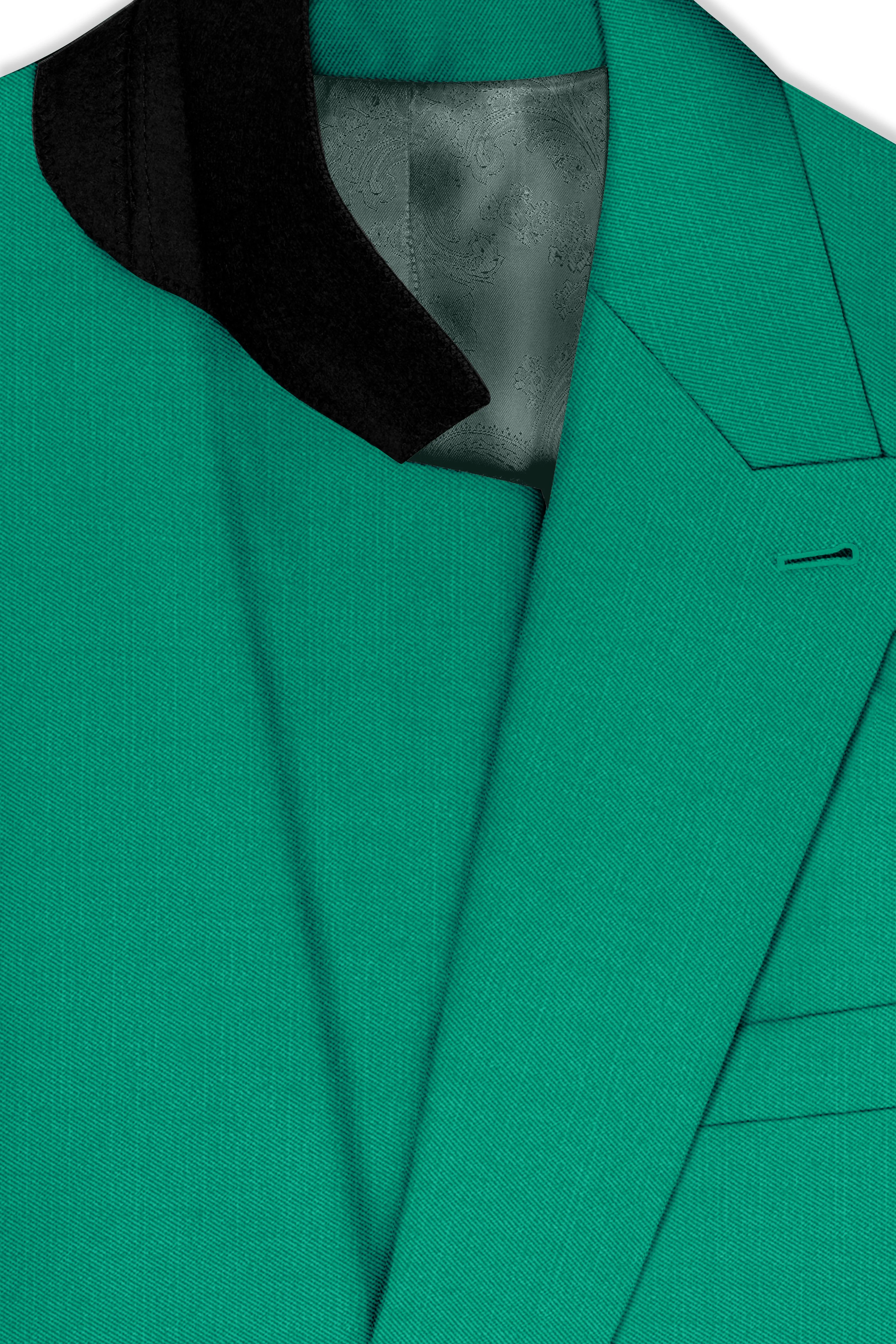 Emerald-Tropical Green Wool Rich Slight Stretch Double Breasted Suit sold by French Crown product image thumbnail 5