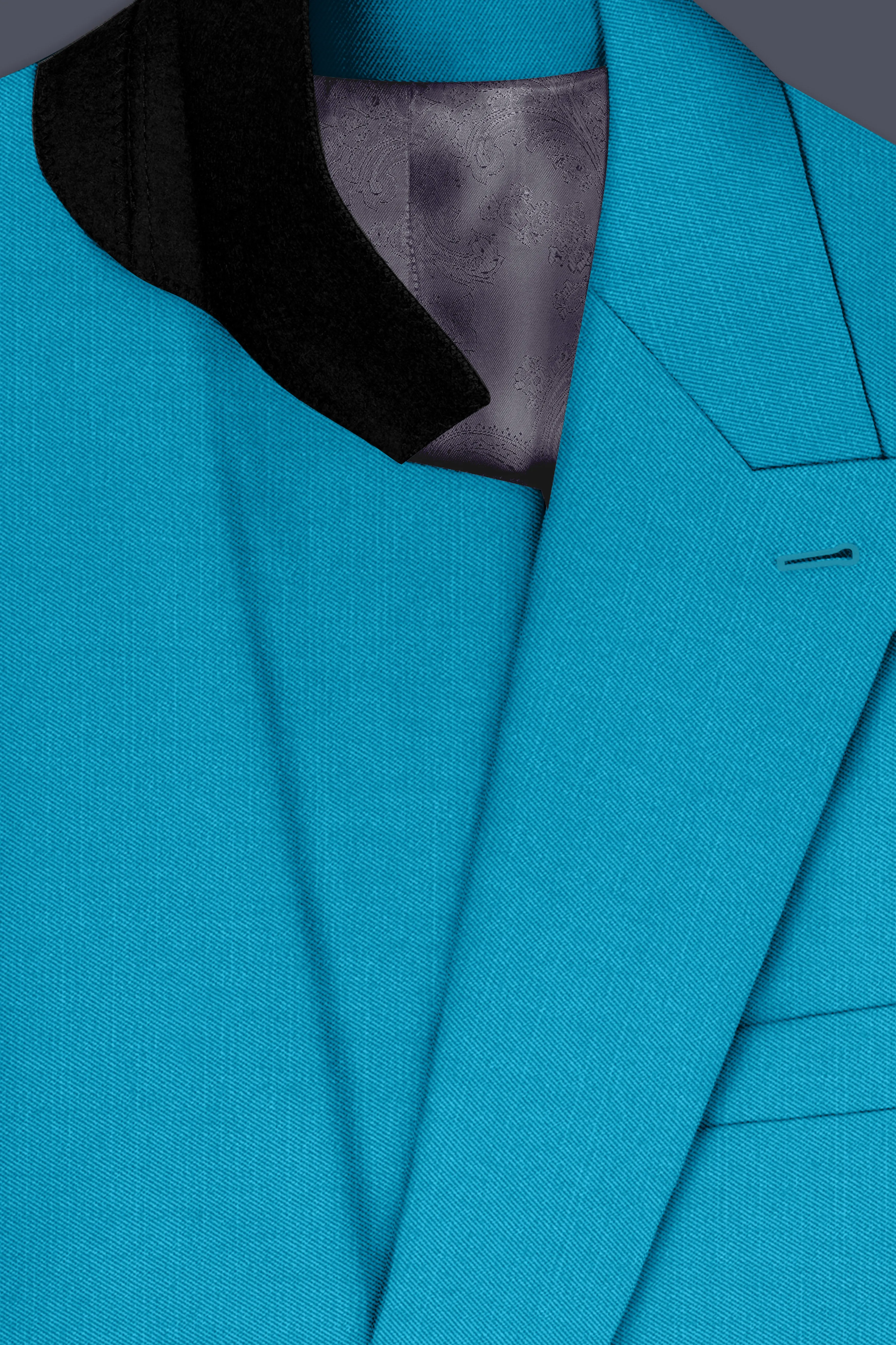 Atlantic-Bondi Blue Wool Rich Slight Stretch Double Breasted Suit sold by French Crown product image thumbnail 5