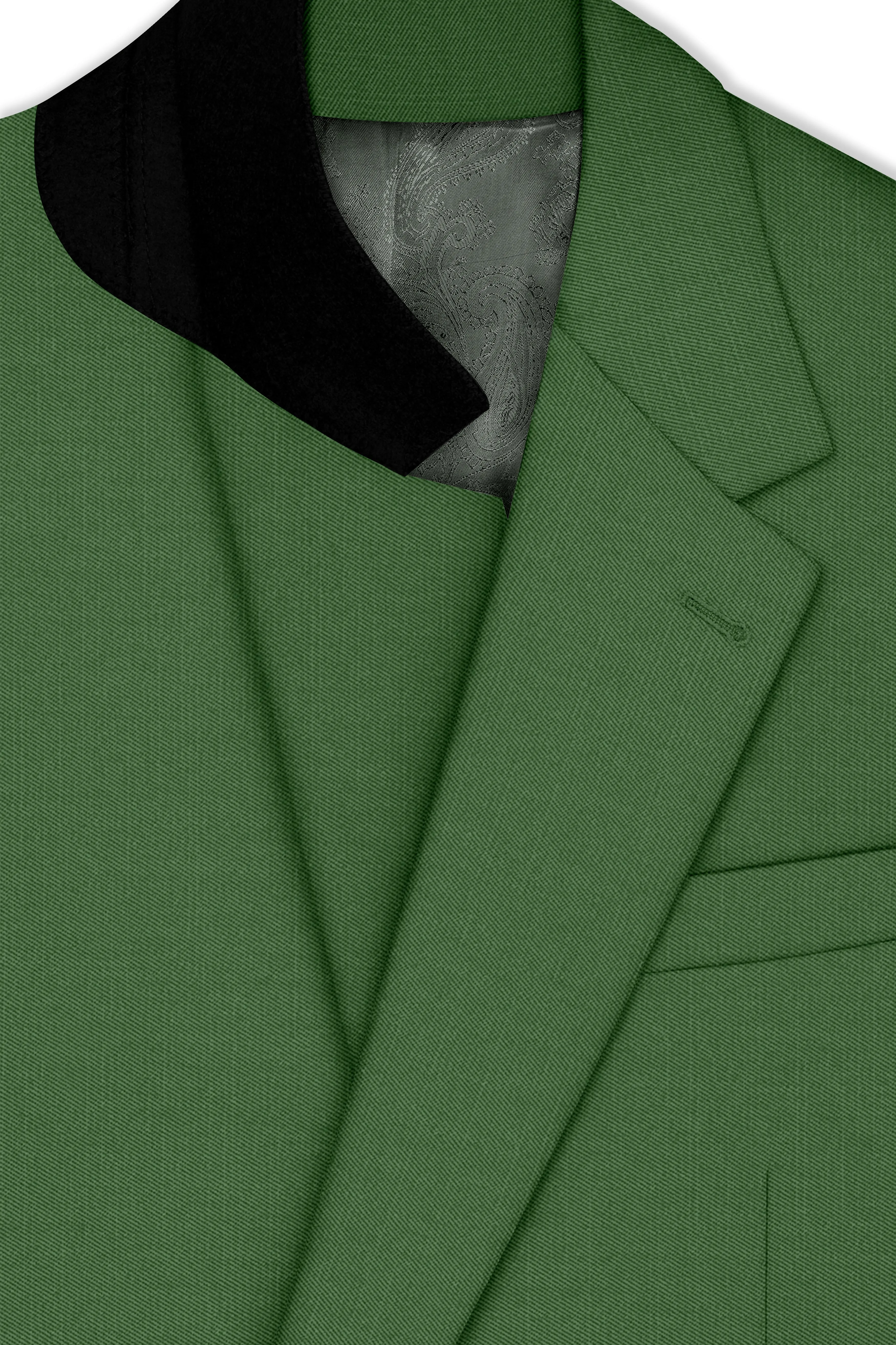Viridian-Forest Green Wool Rich Slight Stretch Single Breasted Suit sold by French Crown product image thumbnail 5