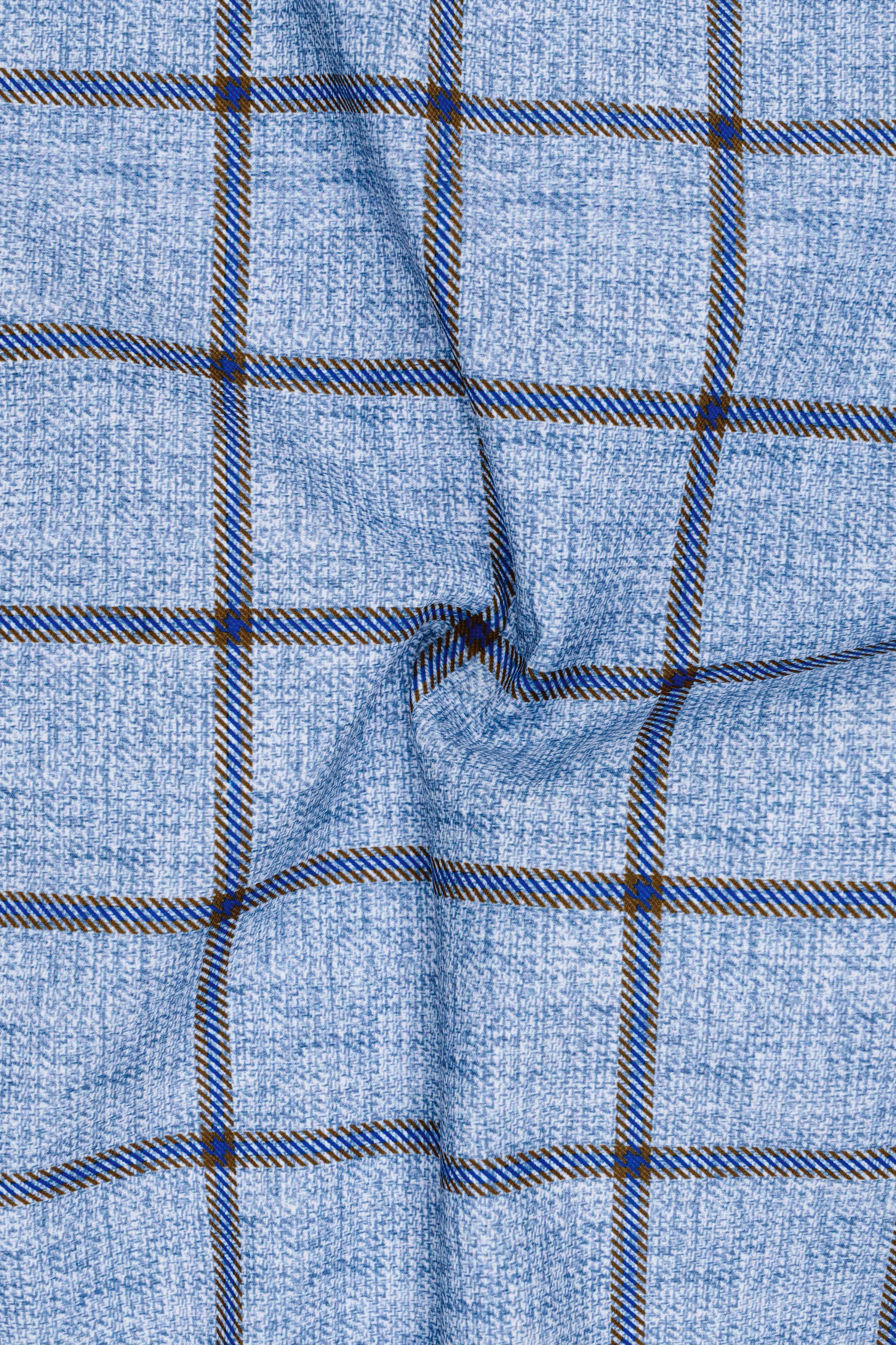 Mistrel-Spun Pearl Blue Windows Wool Rich Double Breasted Suit sold by French Crown product image thumbnail 3
