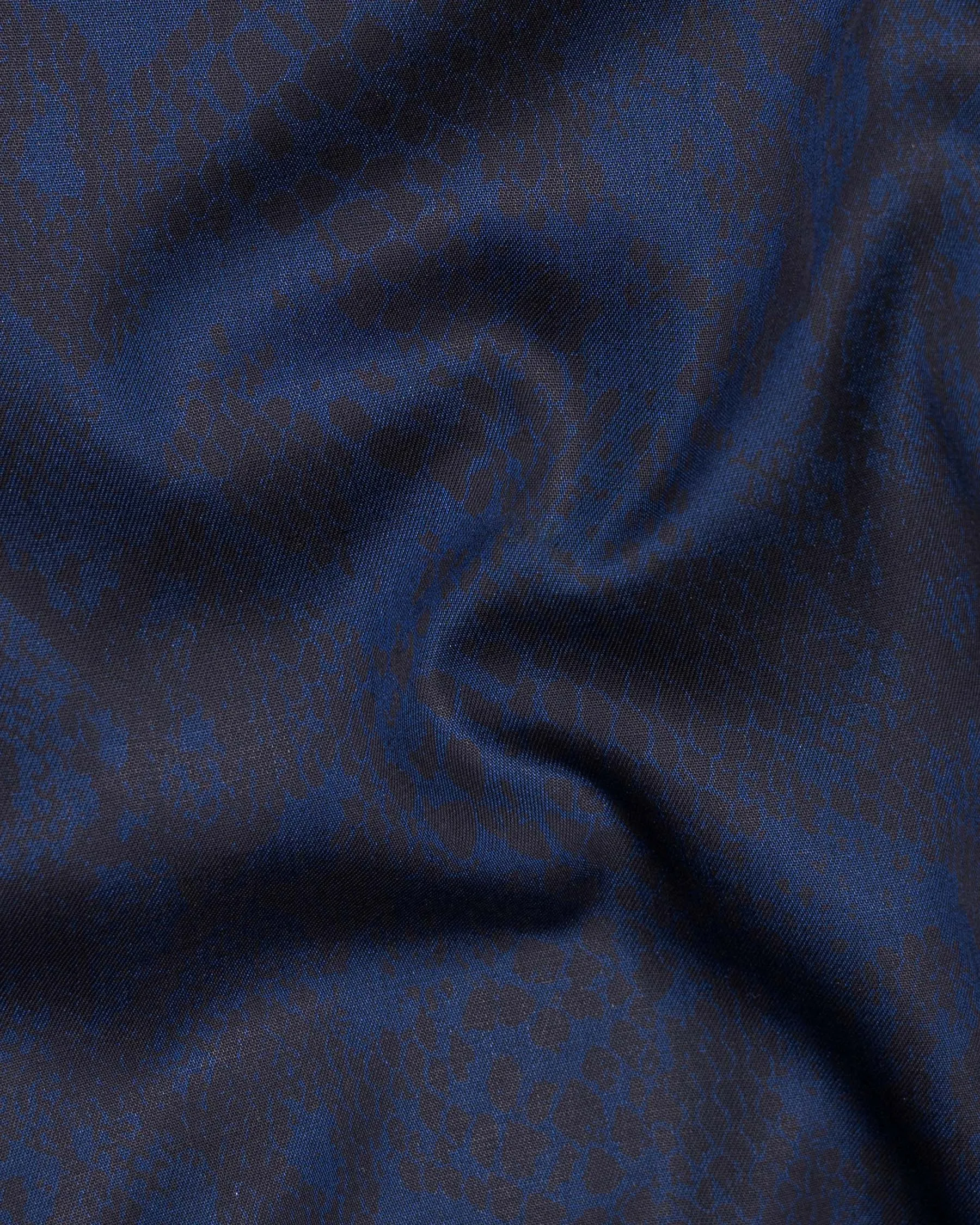 Catalina Blue anaconda Print Chambray Premium Cotton Shirt sold by French Crown product image thumbnail 2