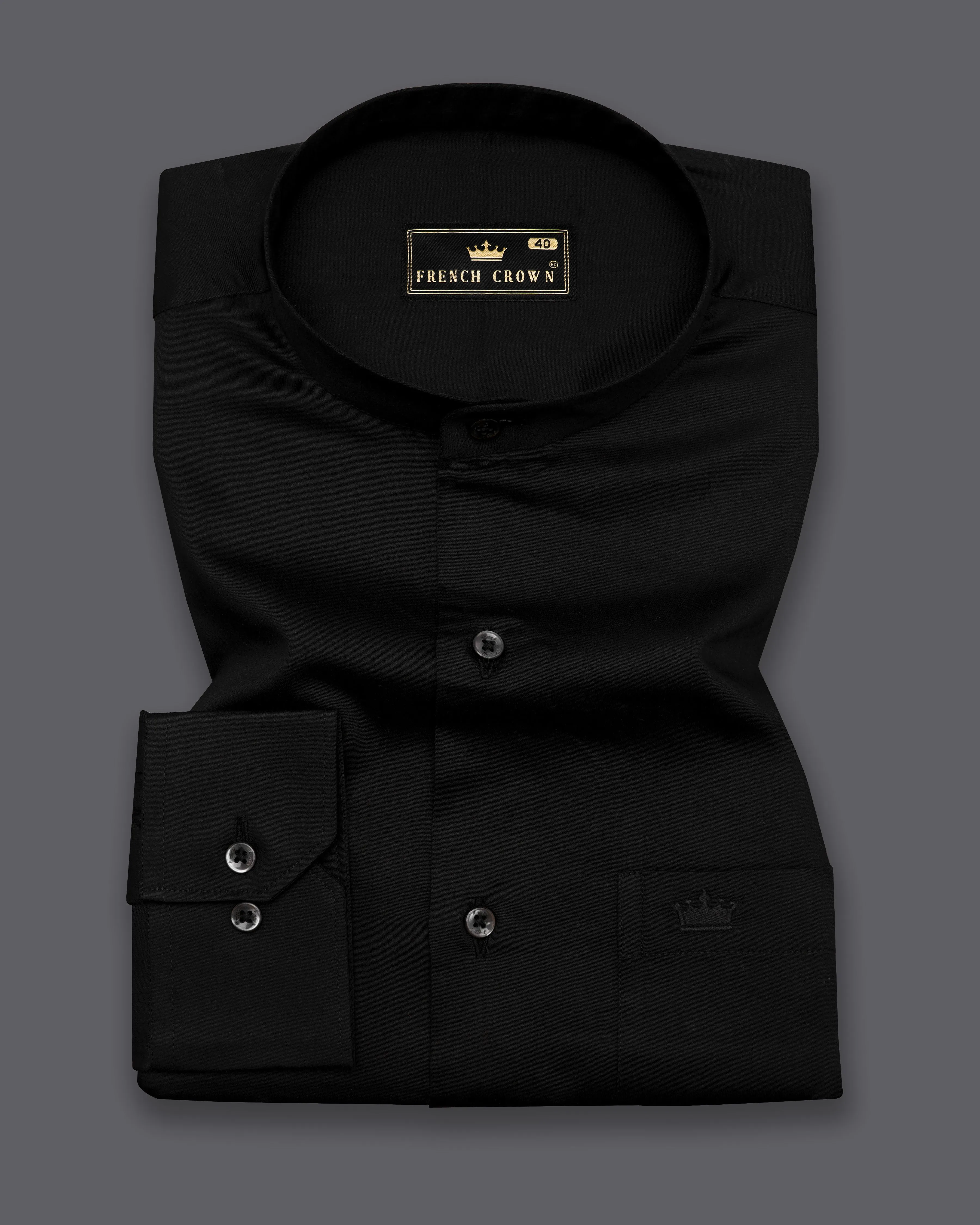 Jade Black Premium Giza Cotton shirt sold by French Crown product image thumbnail 3