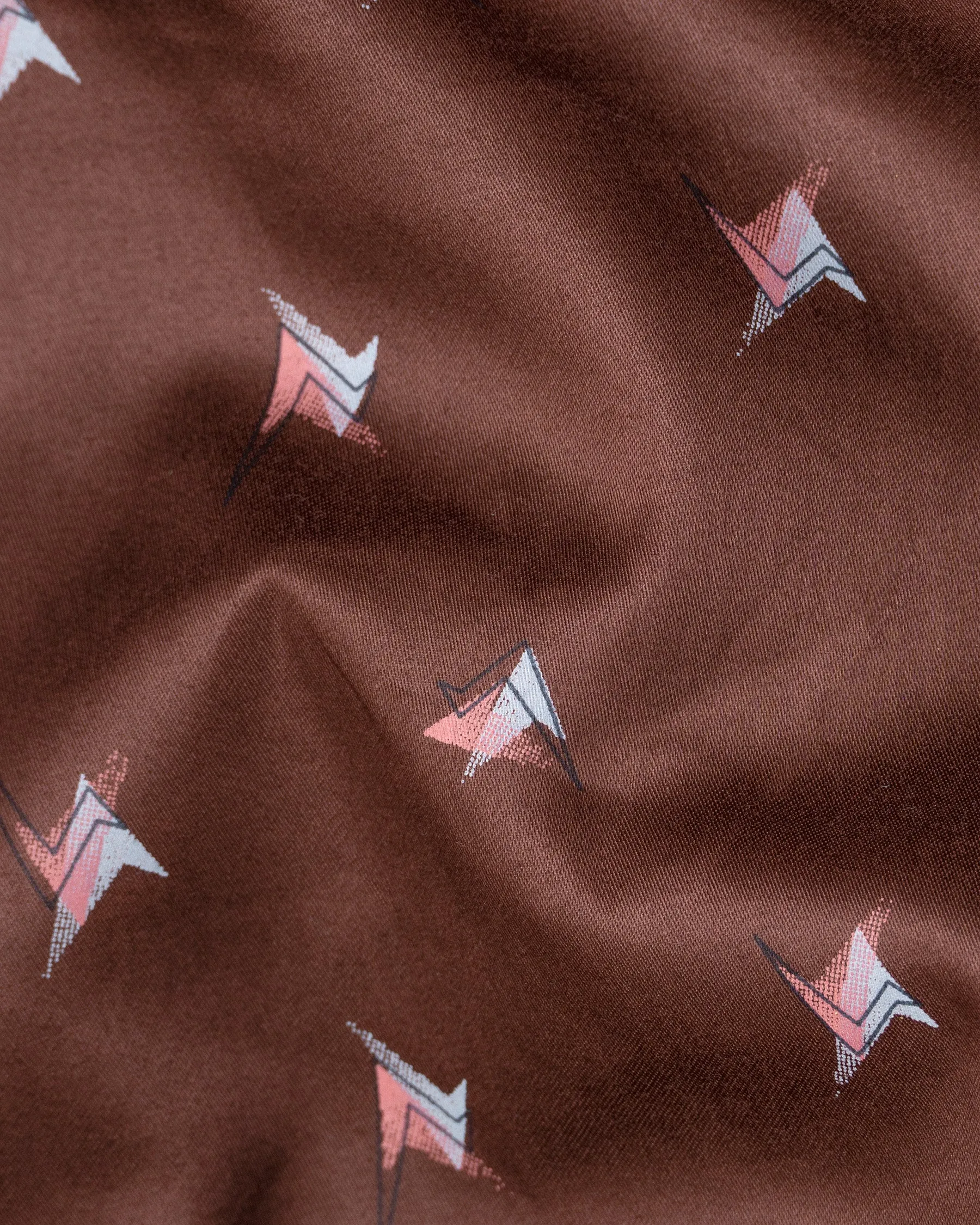 Ironstone Brown Printed Premium Satin Shirt sold by French Crown product image thumbnail 2